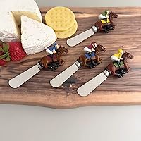 Vista 4 de Supreme Housewares Derby - Esparcidores de queso, mangos de resina pintados a mano con cuchillas de acero inoxidable para untar queso crema