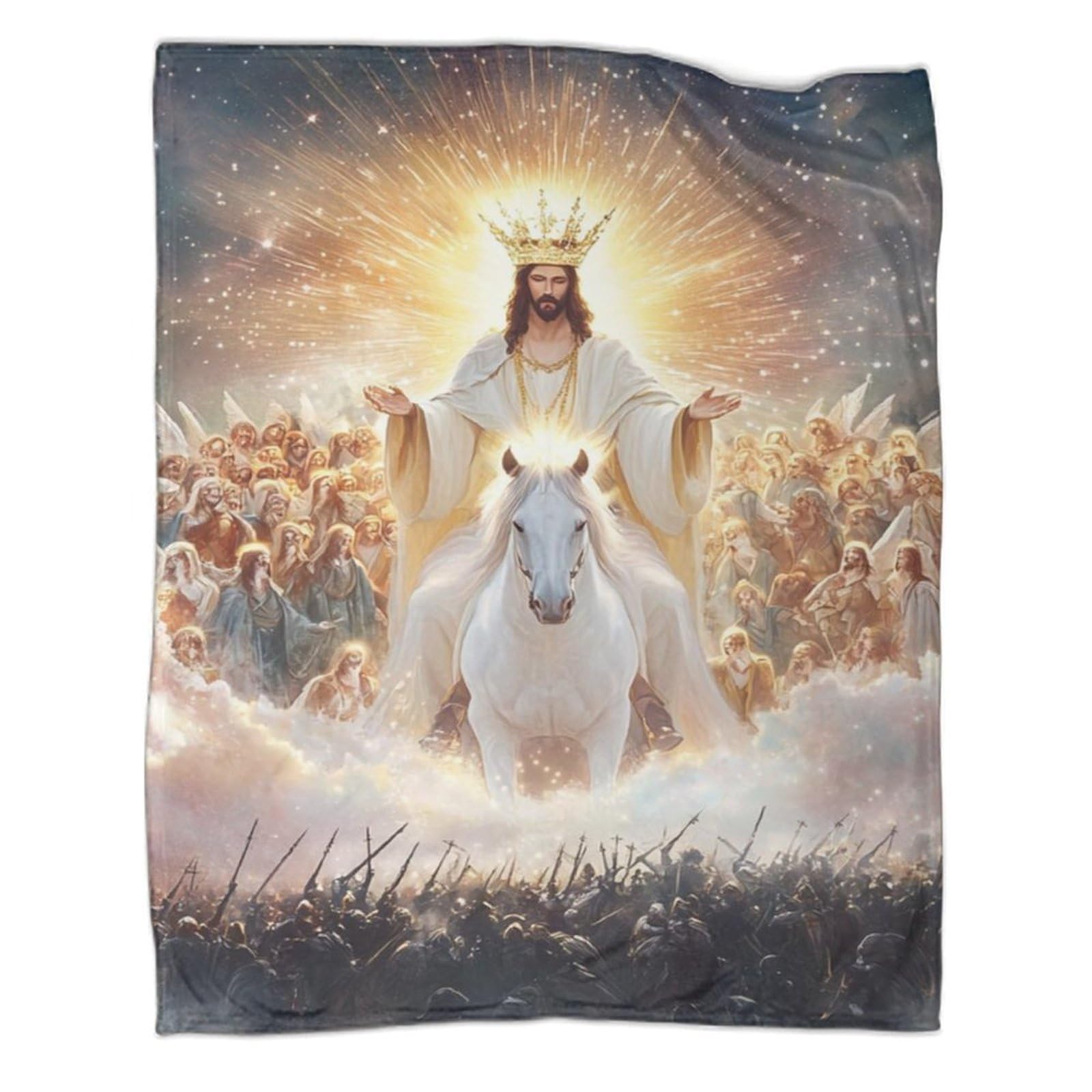 Couverture de voyage Jésus chaude et douce 180x200 pour lit