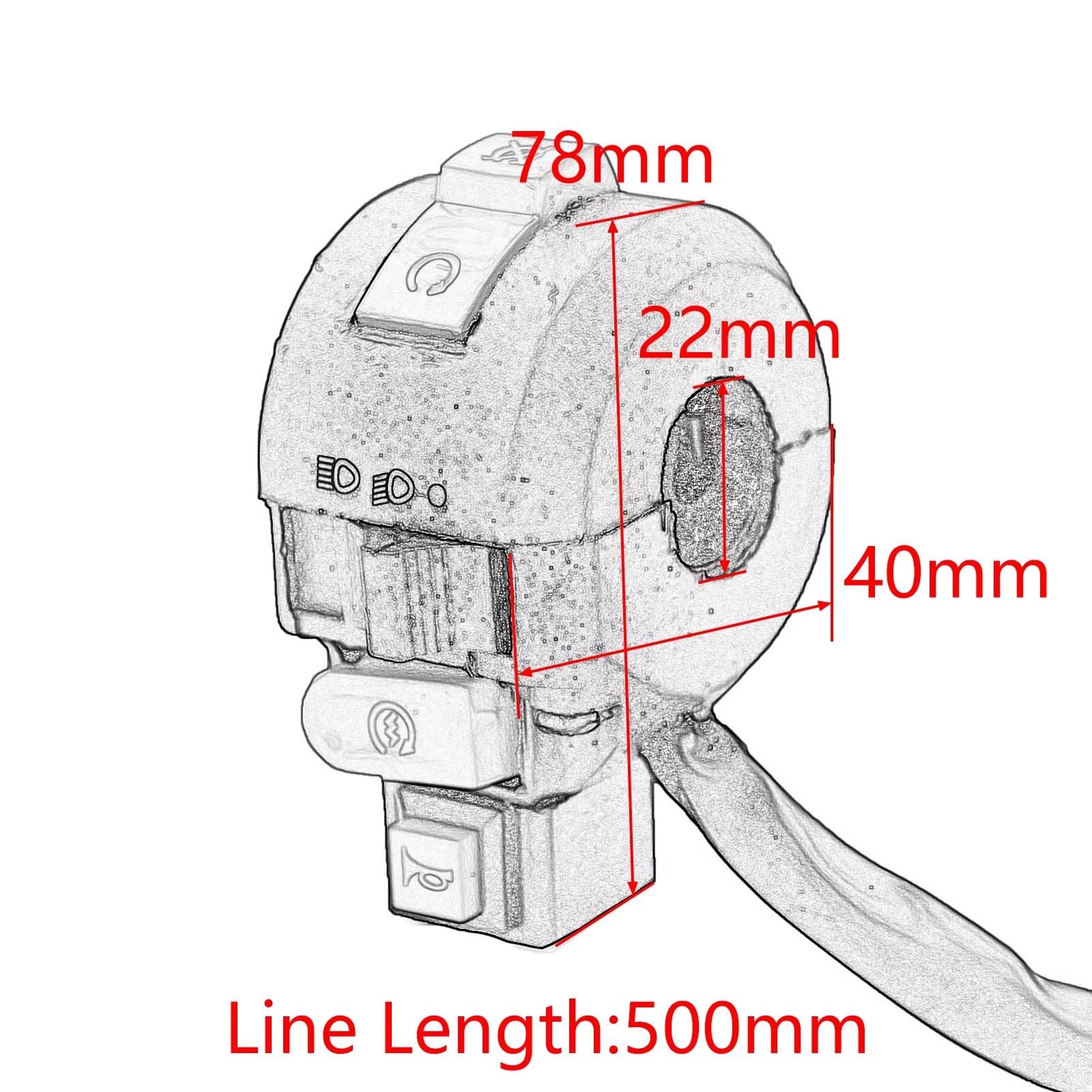 Interruttore Moto Da 22mm Controllo Manubrio Scooter ATV Universale Indicatori Direzione Indicatori Di Direzione Controllo Start Stop Interruttore Luce Manubrio Kill Interruttore