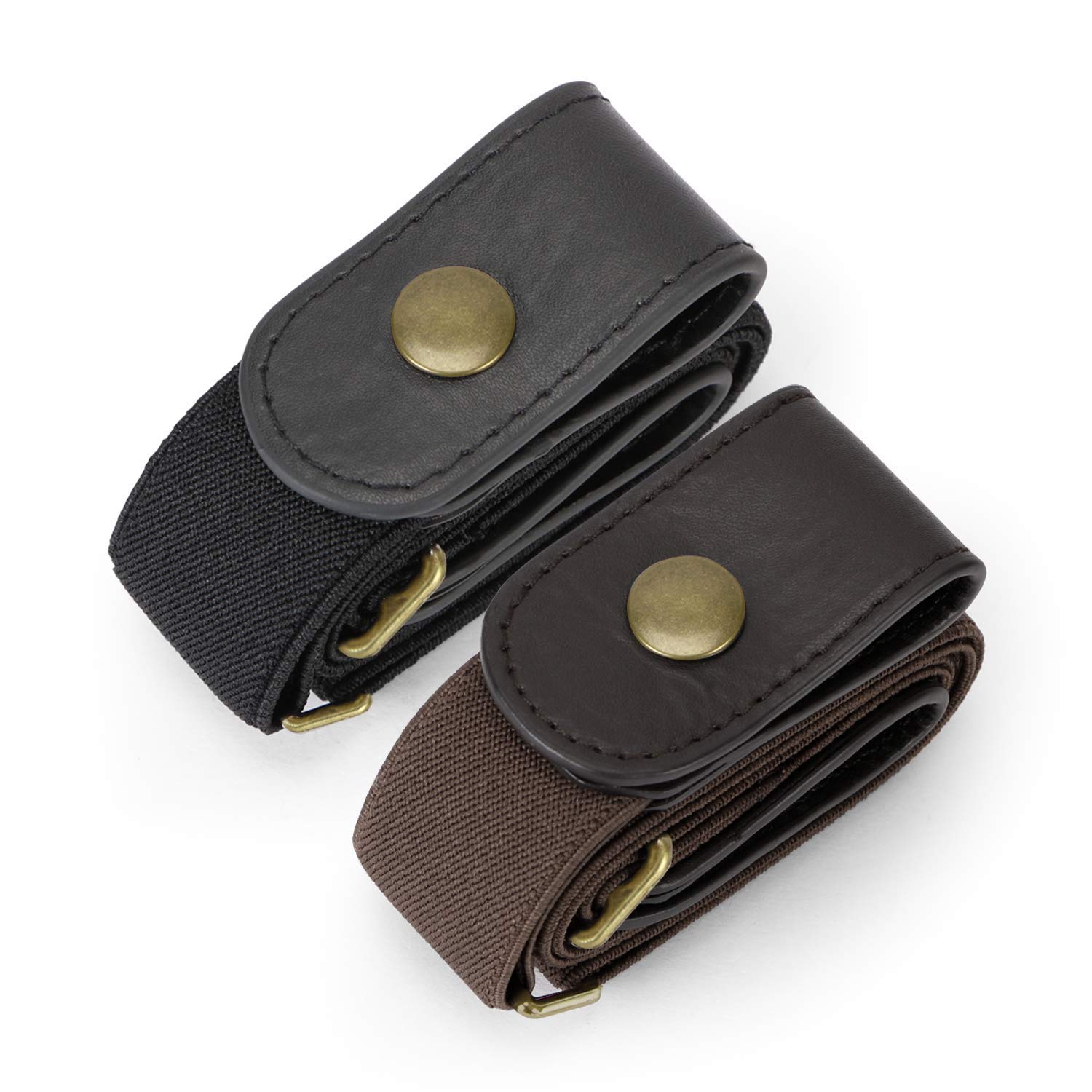 JasGood 2 Pack Schnallenfrei Elastischer Gürtel für Damen oder Herren, Ohne Schnalle Keine Ausbuchtung Unsichtbare Gürtel