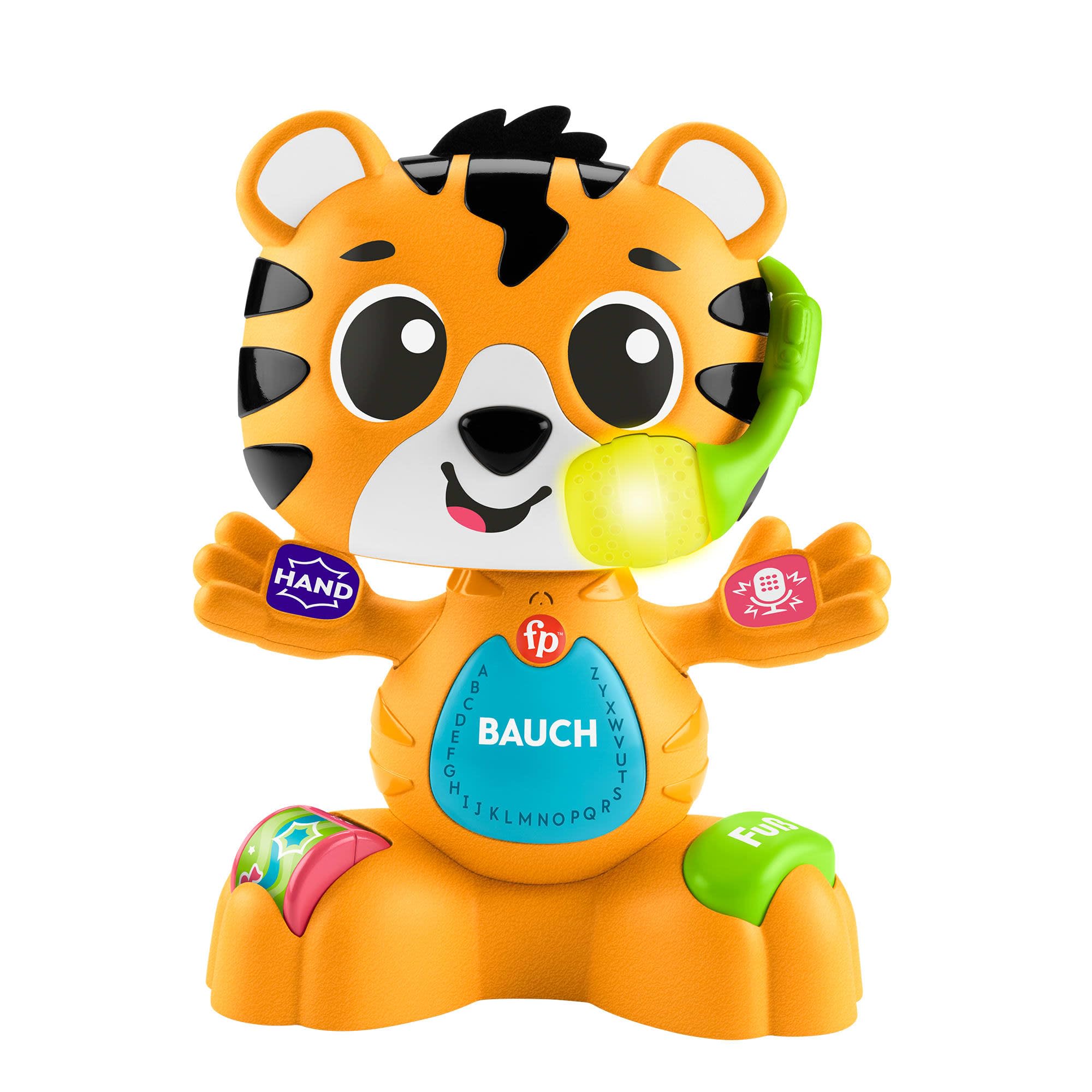 Fisher-Price Lernspielzeug für Babys und Kleinkinder, Beat Bande Lern & Tanz Tiger Justin mit Geräuschen und Lichtern für Kinder ab 9 Monaten, deutsche Ausgabe, HYL31