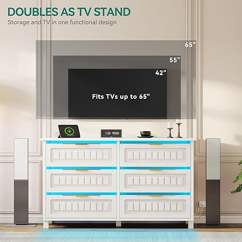 Miniatura 7 de YITAHOME Cómoda de tela con 8 cajones, unidad organizadora de torre de almacenamiento para sala de estar y armarios, marco de acero resistente y