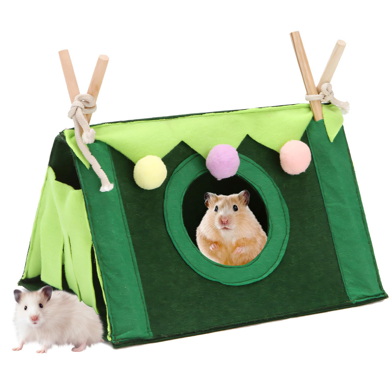 Meerschweinchen Haus, Kuschelhöhle Meerschweinchen Bett Chinchilla Zubehör Ratten Spielzeug Haus Zelt Nest Spielzeug für Frettchen Chinchillas Igel Hamster Gleiter Ratten (Grün) Haustier