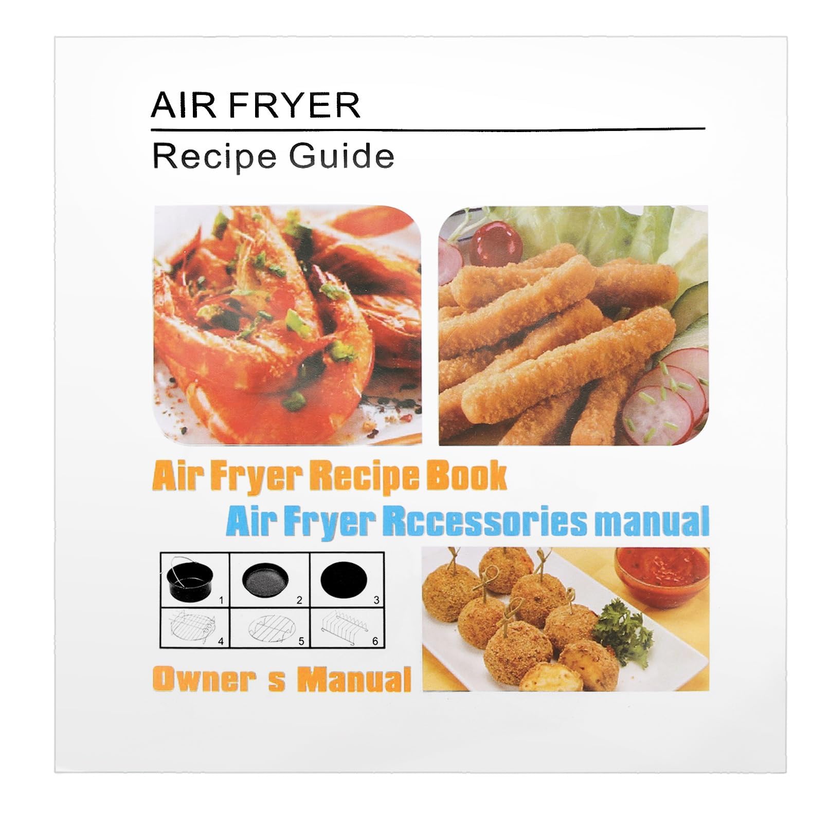 JiGiU Heißluftfritteuse Zubehör Set 13-IN-1 für 8 Zoll Airfryer Zubehörset BPA-Frei, geeignet für Luftfritteusen mit Durchmesser von über 20cm, inkl Kucheneimer Silikonmatte Backpapier uzw.