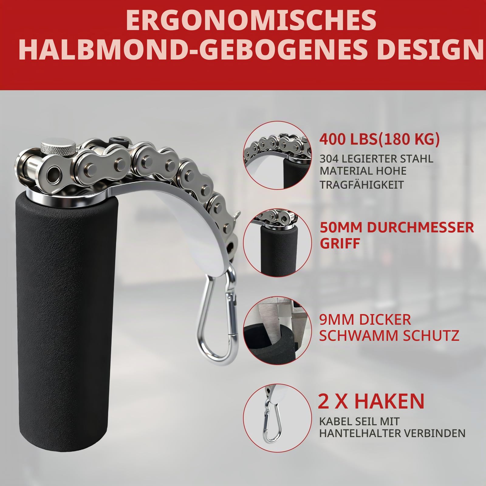 AHTAPFON Arm Wrestling Training Equipment Handle,Drehbarer Handgelenkstab für Handgelenk, Unterarm, Griffkrafttraining, Armwrestling-Trainingsgerät
