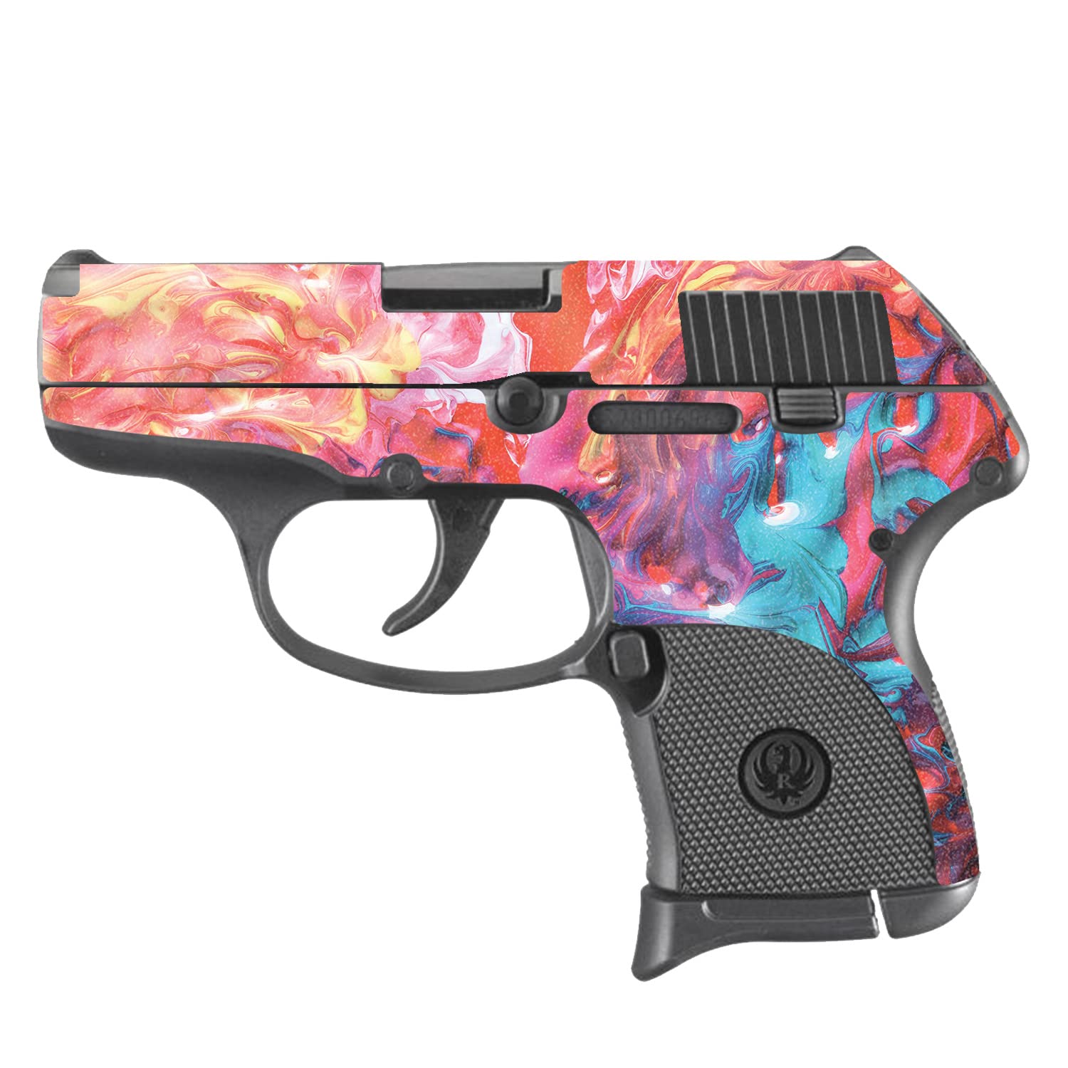 MightySkins Glossy Glitter Skin Compatible with Ruger LCP 380 - Paint Party | Protective, Durable High-Gloss Glitter Finish | Easy to Apply and Change Styles | Made in The USA