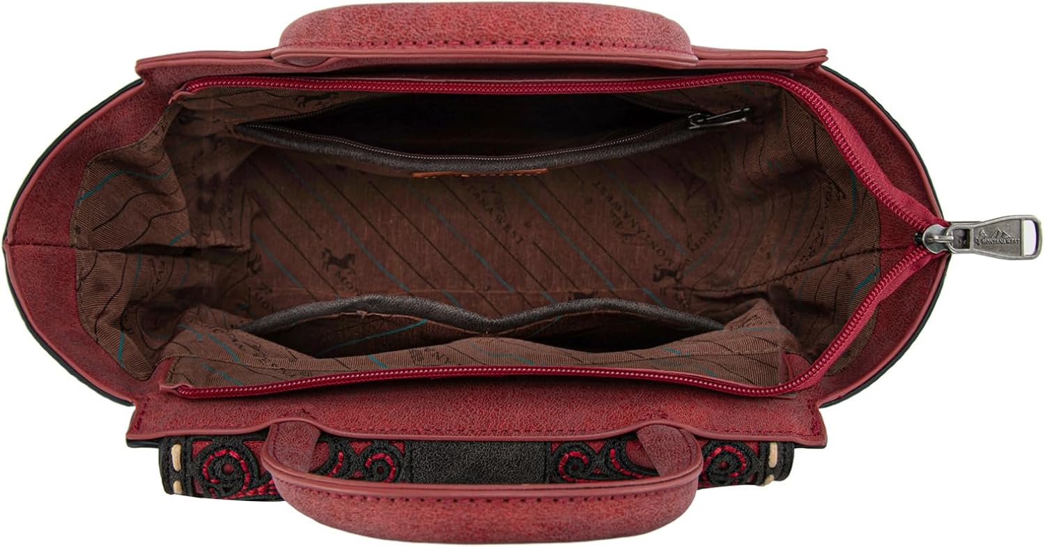 Montana West Western Tooled Crossbody Bag for Women Designer Top Handle Handbags - Image 5