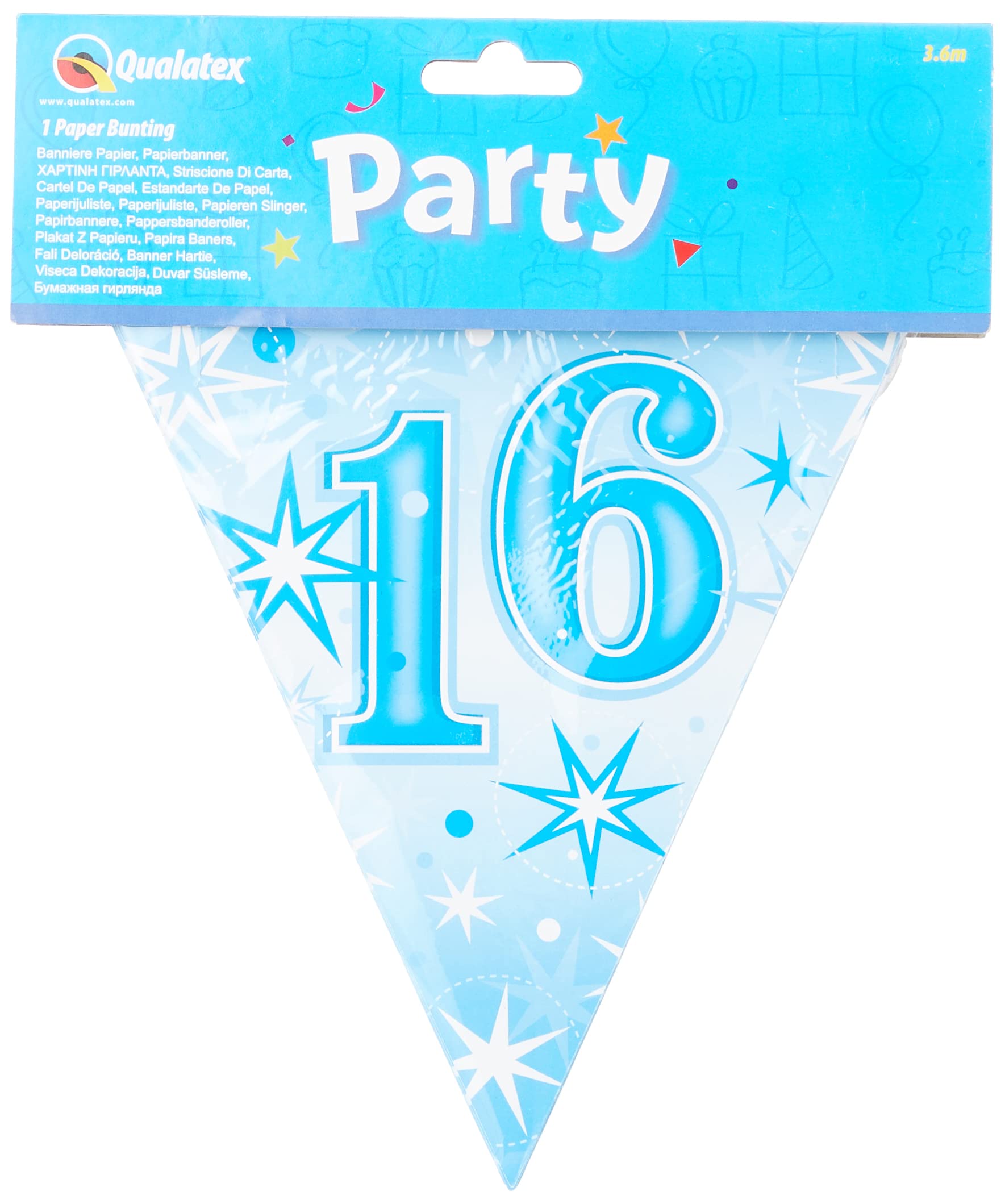 Pioneer Europe - Striscione Compleanno 60 Anni Con Lamina Blu - Banner Sparkle Per Feste E Decorazioni - 2,6 Metri