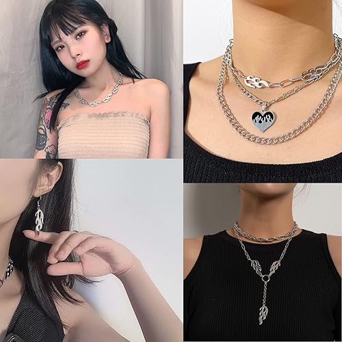 Miniatura 6 de Honbay 24 piezas de aleación de llama, conectores de fuego, colgantes para aretes, pulseras, collares, joyería, aleación, No es una piedra preciosa