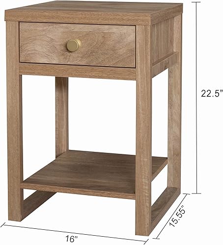 Miniatura 9 de Decor Therapy Hadley - Mesa decorativa con cajón lateral de almacenamiento de 23 pulgadas, nogal Nuez,Madera natural