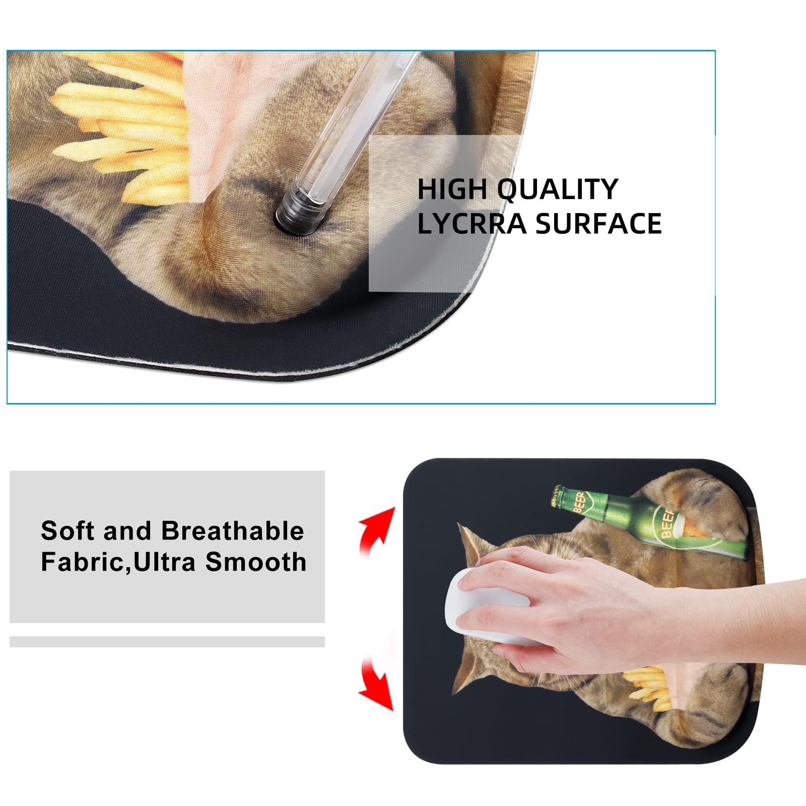 Tapis De Souris En Forme De Patte De Chat Avec Repose-poignet En Gel - Tapis De Souris Ergonomique En Silicone Souple - Accessoires De Bureau Pour Femmes/enfants