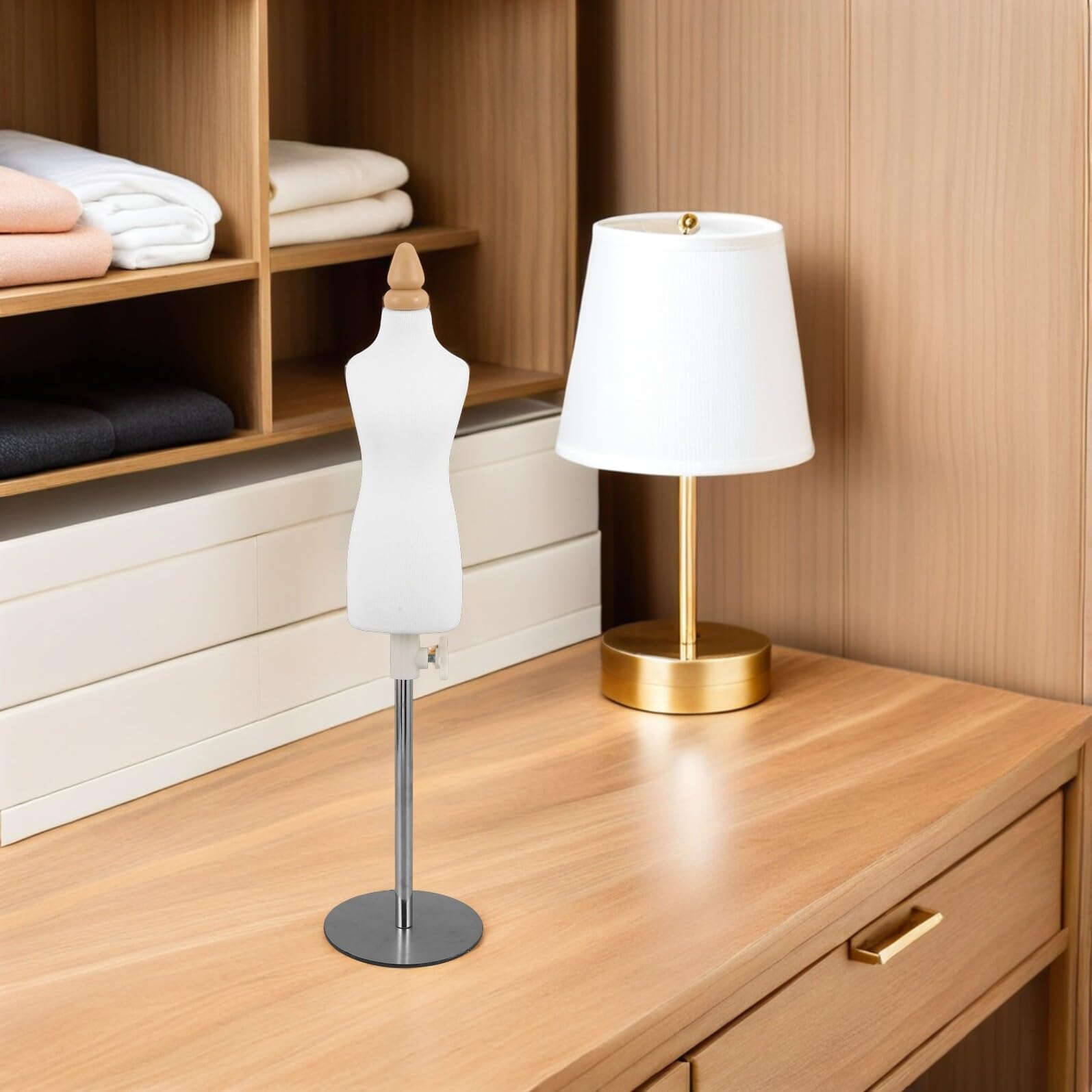 Alipis Figura de Costura Miniatura 1/4 Escala para Estudiantes de Moda, Ligero Inserción de Alfileres, Estructura de Madera y Tela Adecuada para Clases de Confección y Diseño