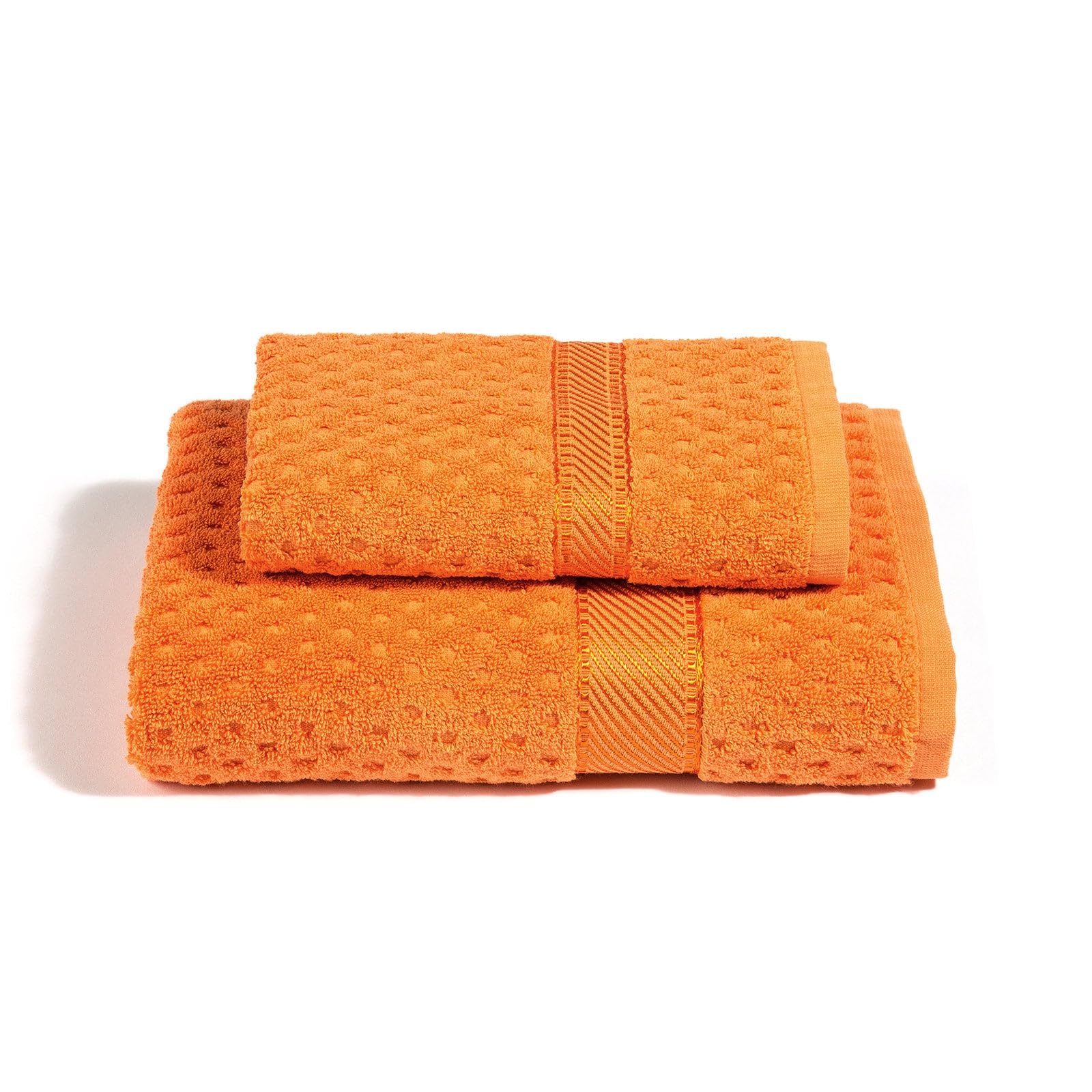 Caleffi - Set Asciugamani Bagno Viso e Bidet Morbida Spugna 100% Cotone Jacquard, 1 Asciugamano Viso 60x110 cm + 1 Asciugamano Bidet Ospite 40x60 cm Assorbenti Resistenti a Lavaggi Frequenti, Durevoli