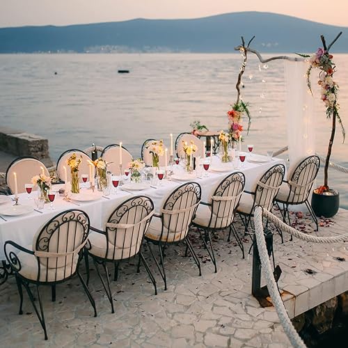 Miniatura 5 de Taganov Juego de 6 copas de vino transparentes para beber, copas de agua vintage de 10 onzas, bonitas copas de tallo para boda, fiesta, bar