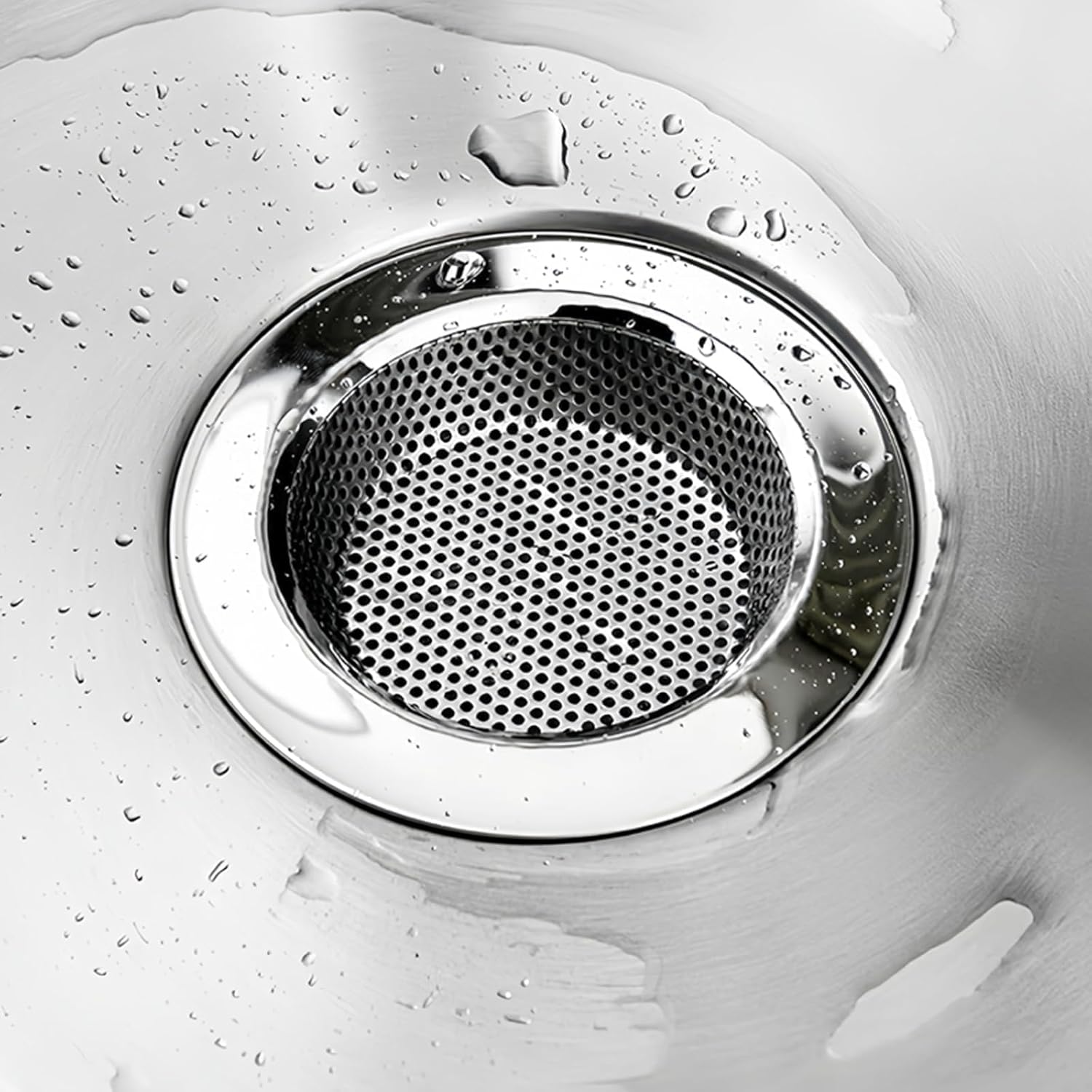 1 PCS Stainless Steel Kitchen Sink Strainer, 4.5" Wide Rim Drain Filter, Durable Sink Mesh for Food Debris, Easy to Install and Clean, Fits Most Kitchen Sinks