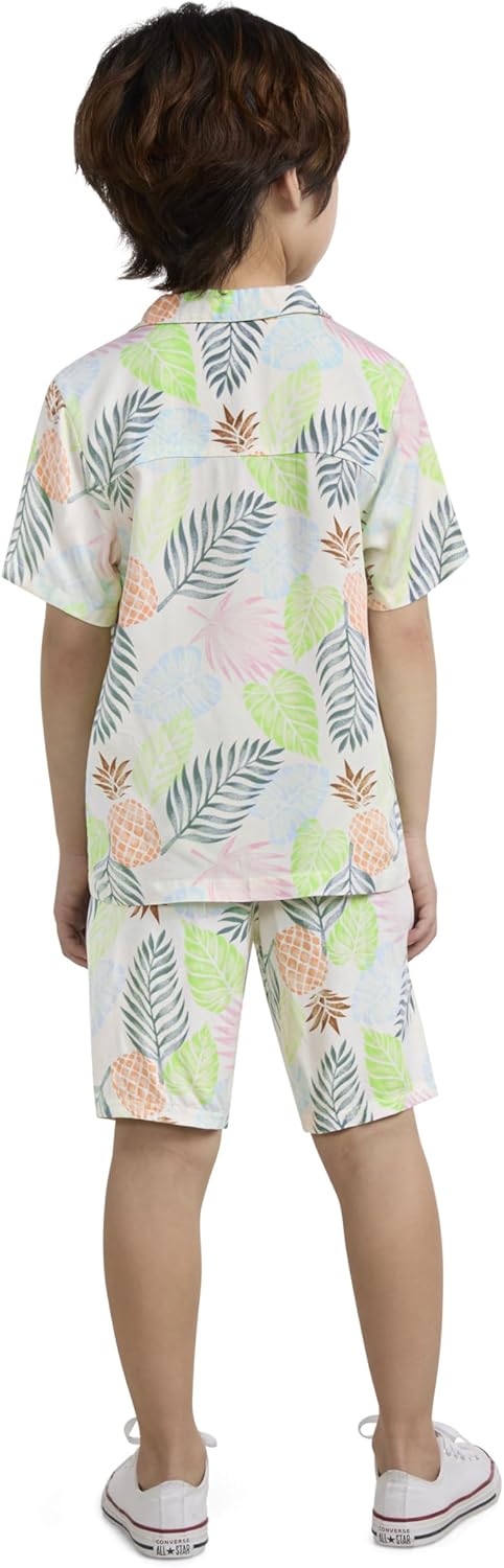 Hurley Baby and Toddler Boys' Short Sleeve Button Up Shirt and Shorts 2-Piece Outfit Set - Image 4