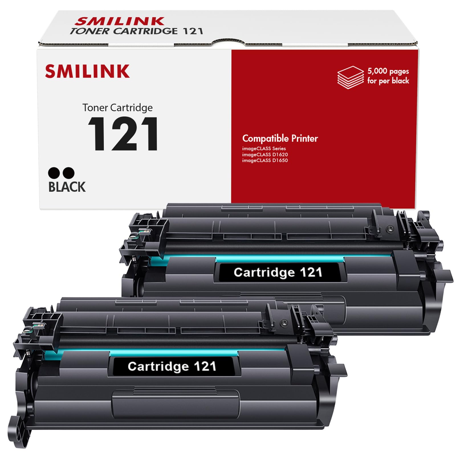 121 Black Toner Cartridge High Yield for Canon 121 D1650 Printer 2 Pack | Compatible for Canon CRG-121 CRG121 121 ImageCLASS D1650 D1620 3252C001AA Ink Laser Printer