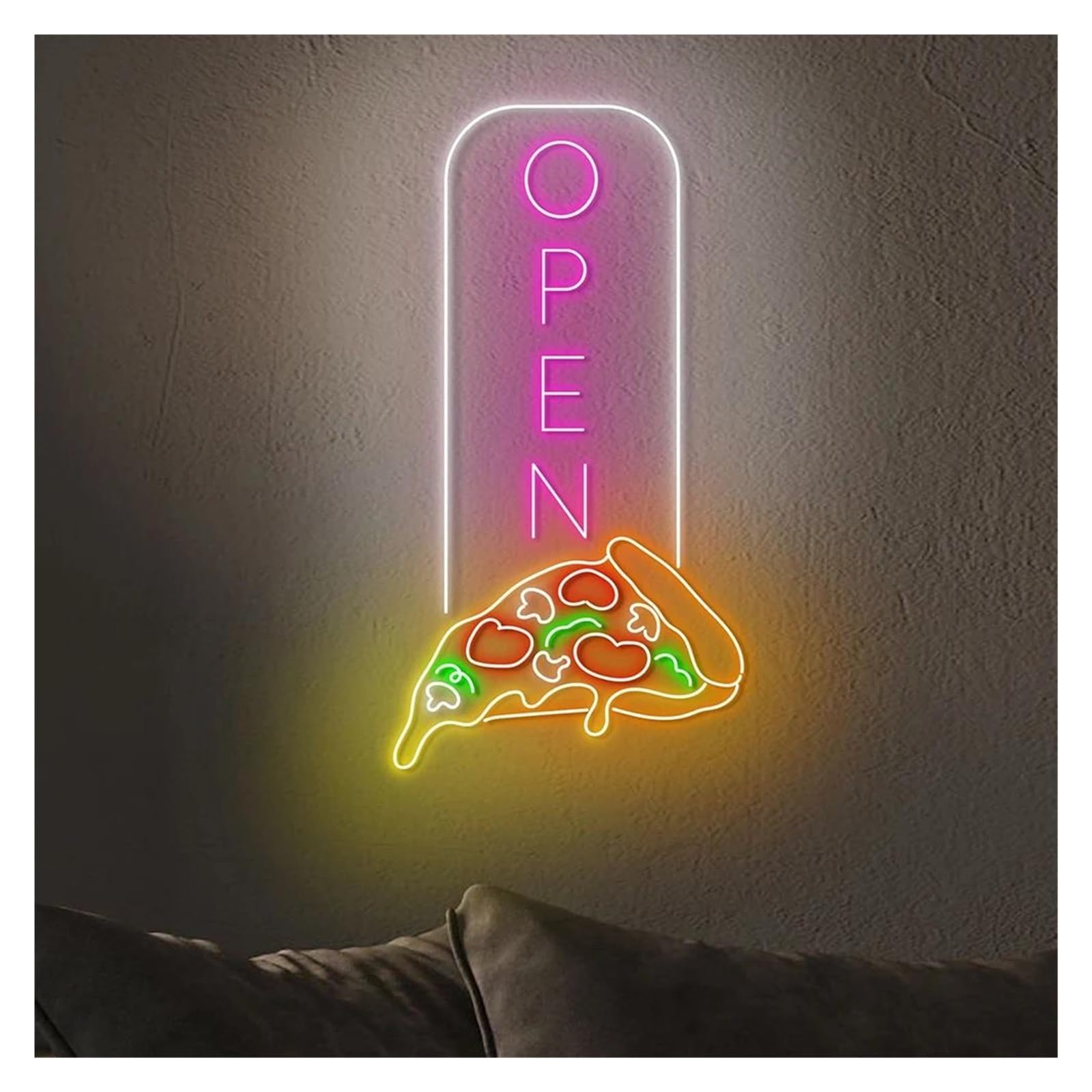 Lemst D Signs Lamp 4 Styles Foo Store Open Neon Signs Kitchen Wall Ecor Open Neon Lights Signs Fast Foo Store Wall Art Ecoration(,50Cm)