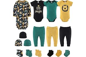 The Peanutshell Newborn Boy Clothes & Essentials 16 Piece Baby Layette Gift Set