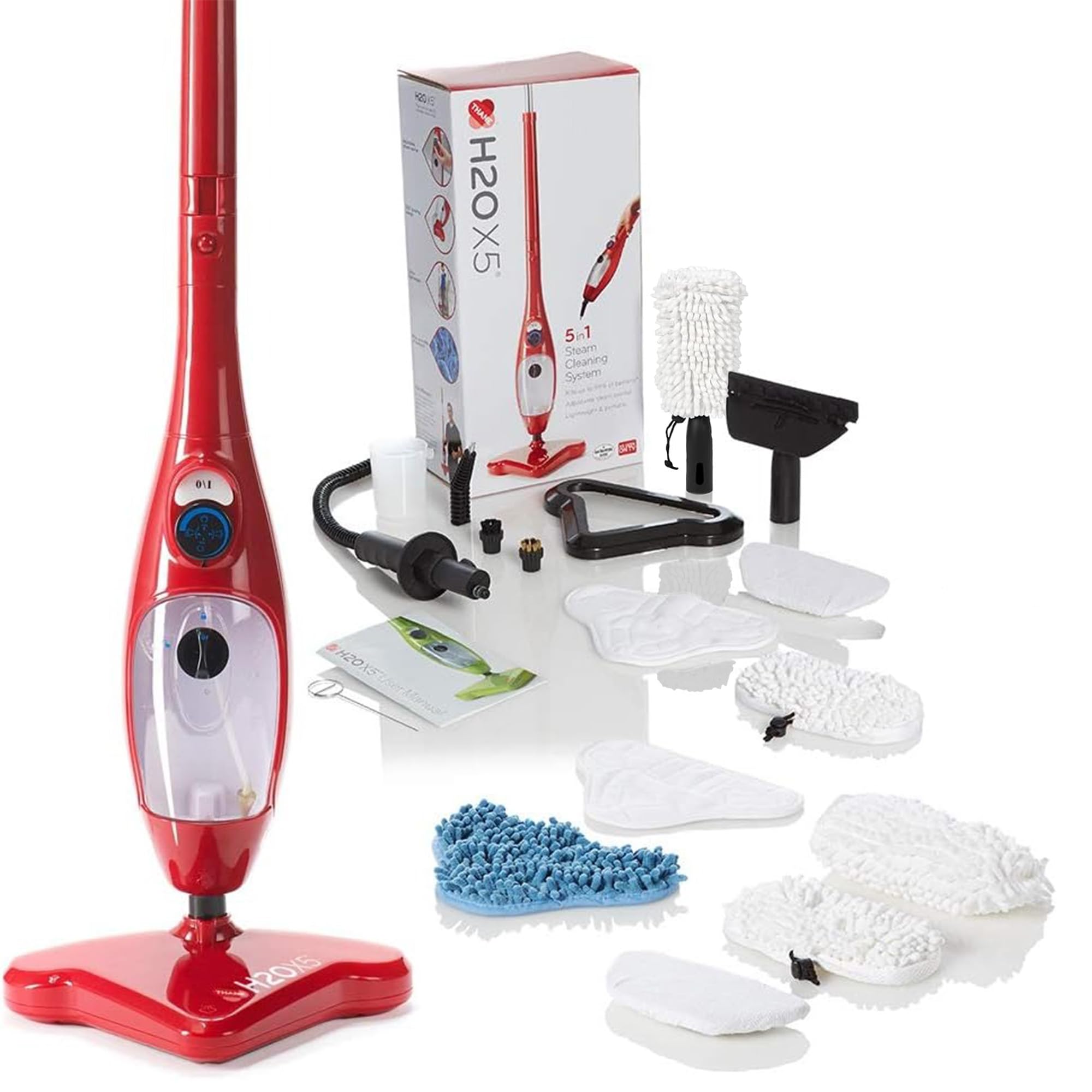 H2O 400054UK X5-Super Edition (Red) Mop, Plastic, 1300 W