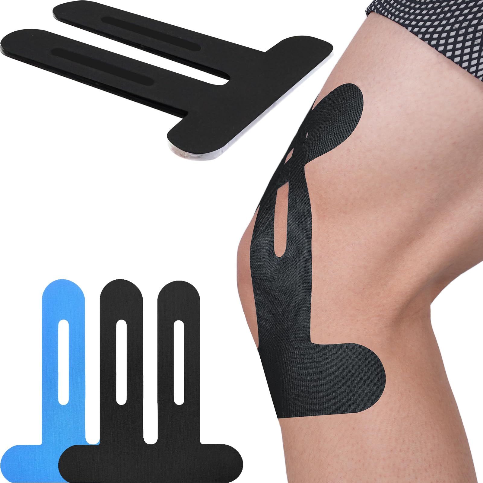 Precut Kinesiology Tape for Knees Sports Tape 10 Pcs Black