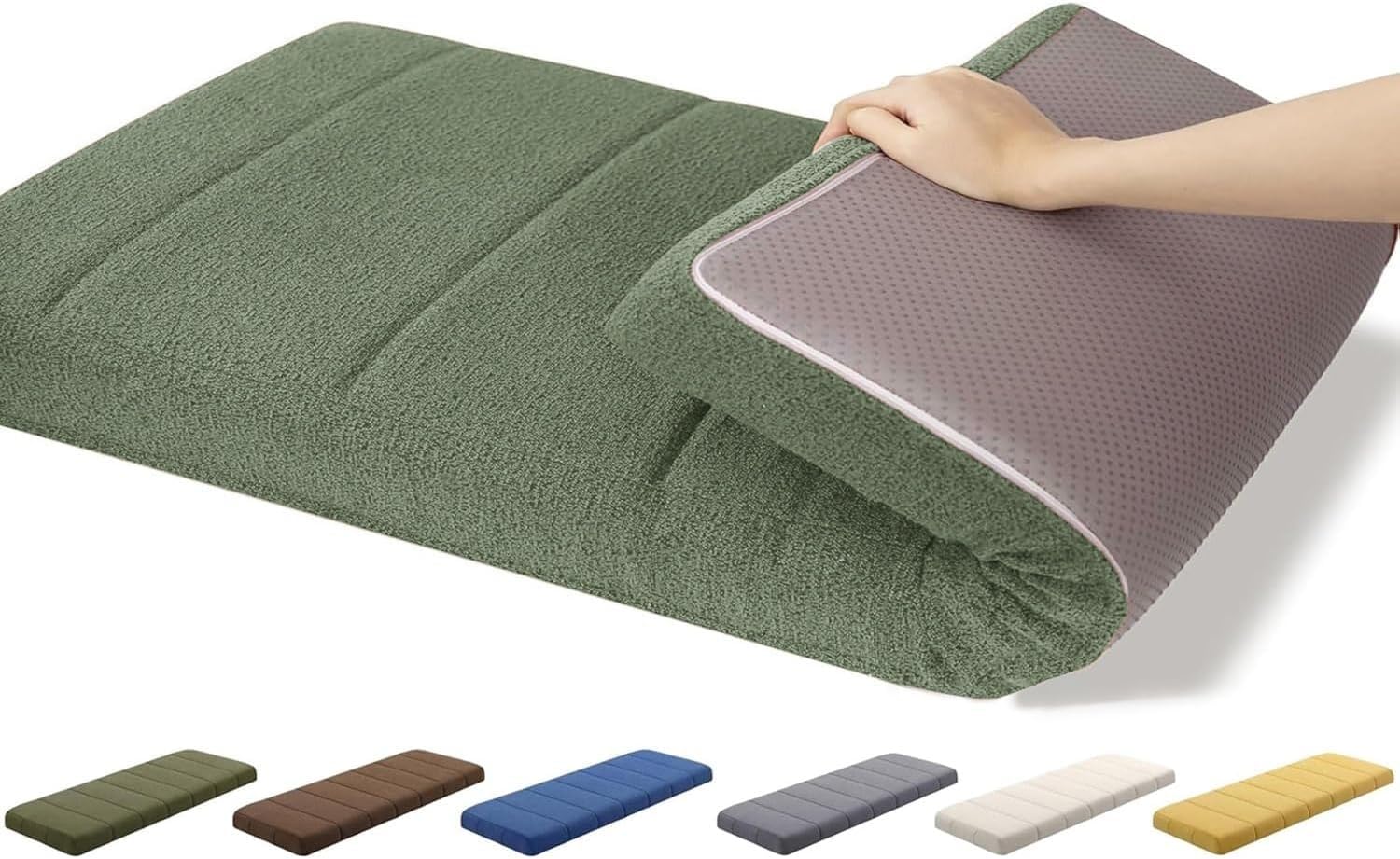 Cuscino per panca da interni ed esterni, in schiuma ad alta densità, rivestimento impermeabile rimovibile, base antiscivolo, cuscino per seduta dalla finestra, per giardino, patio, ingresso, soggiorno
