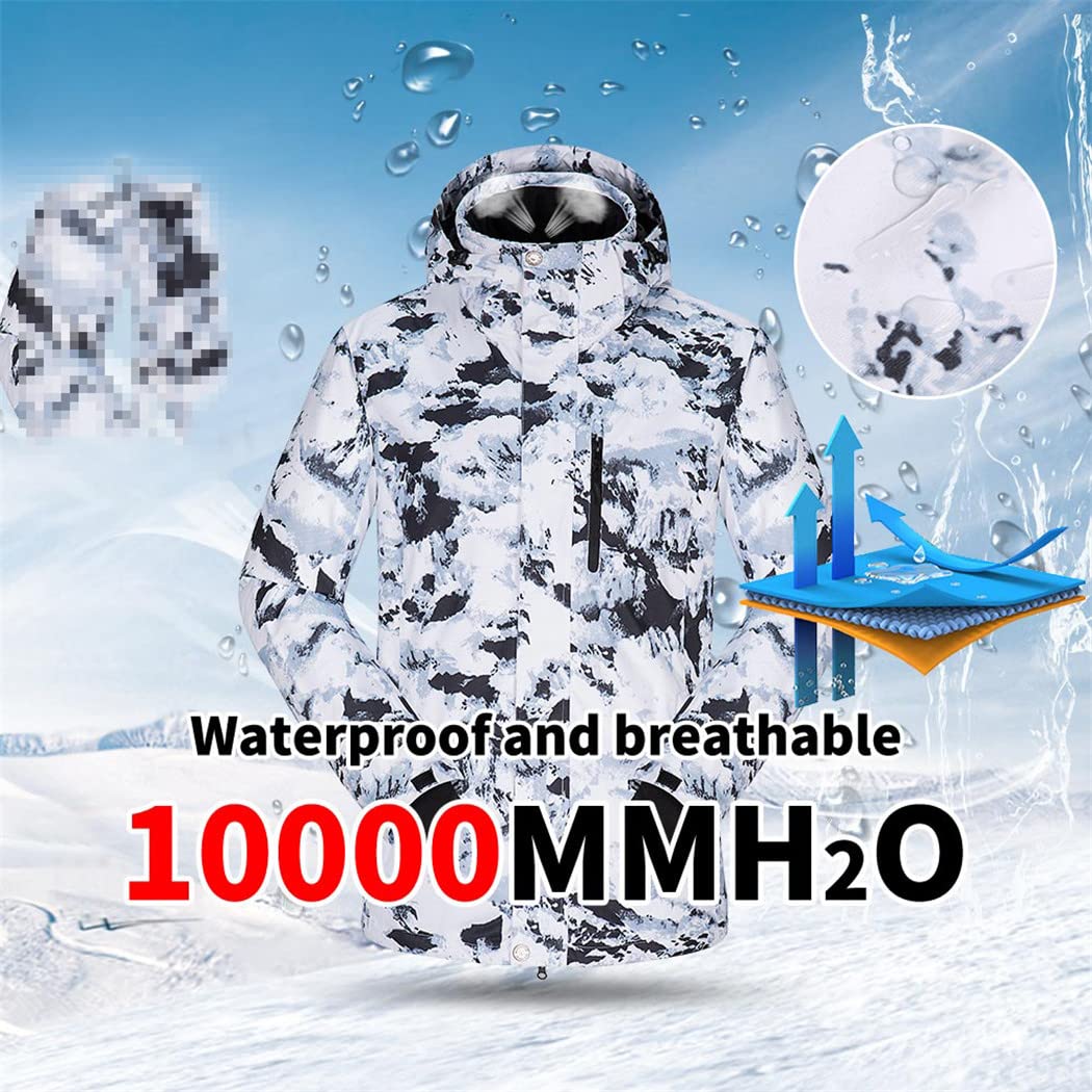 Haitpant Traje de esquí para hombre, cálido, resistente al viento, impermeable, para deportes al aire libre, chaquetas y pantalones de nieve