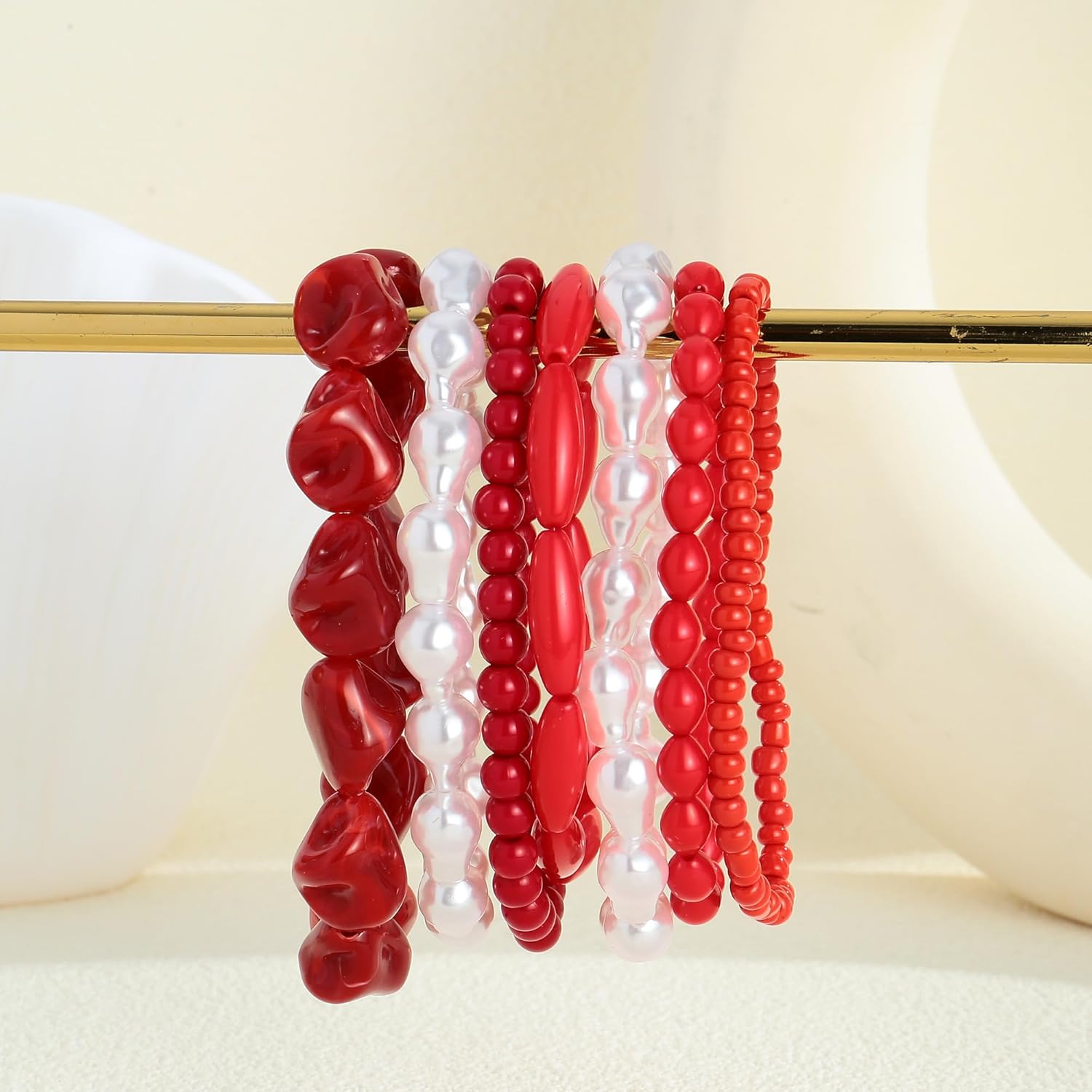 WOWORAMA Layered Shell Beads Bracelet Set for Women Gold Sea Shell Fish Charm Bracelet Stackable Summer Surfer Bracelets Boho Multi Layer Seashell Strand Bracelets - Image 8