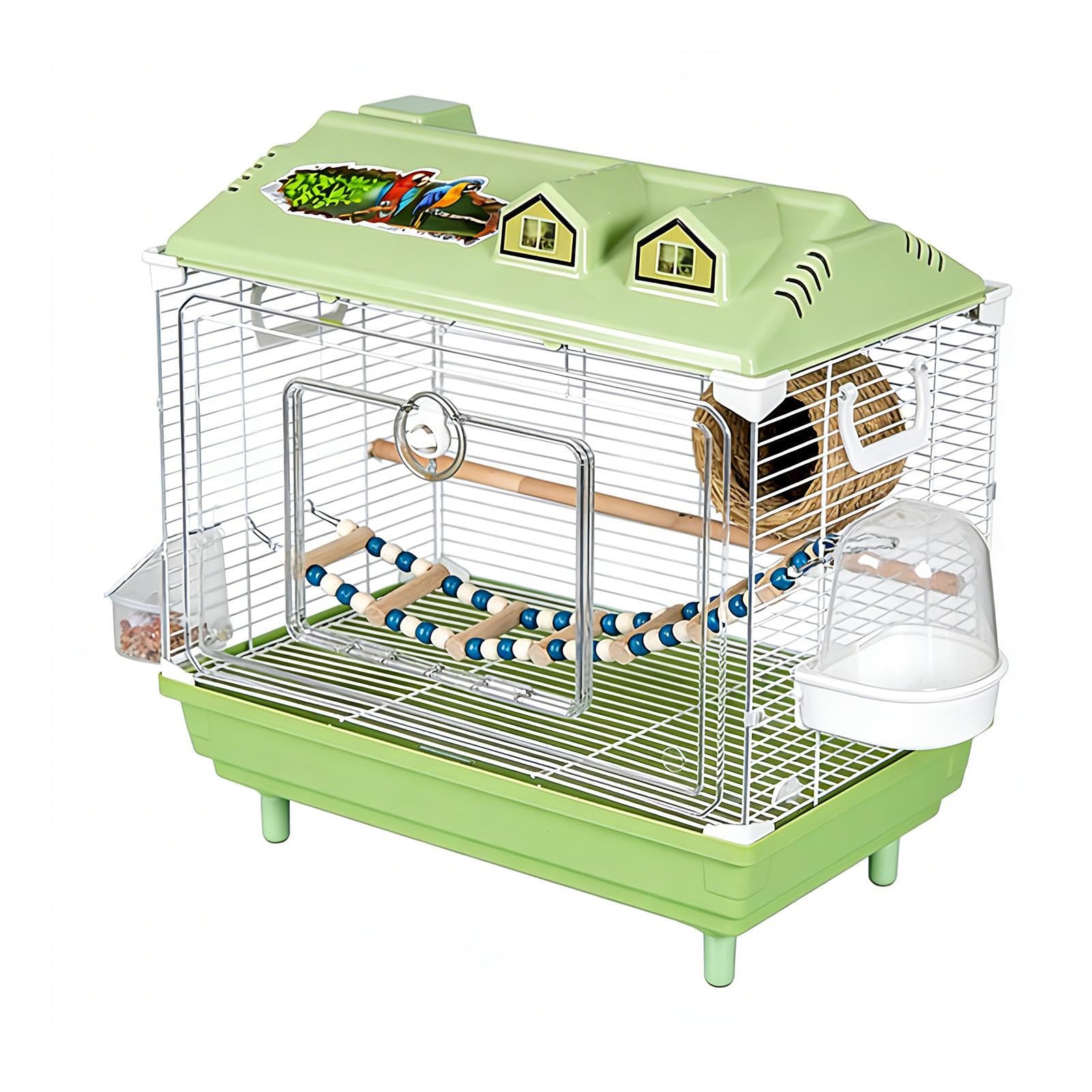 Jaula para Aves y Pájaros Transportín Portátil Transparente Para Ninfas | Jaula Con Percha De Madera Para Pájaros Para Interior Agapornis Pinzones Cacatúa Conuro Guacamayos