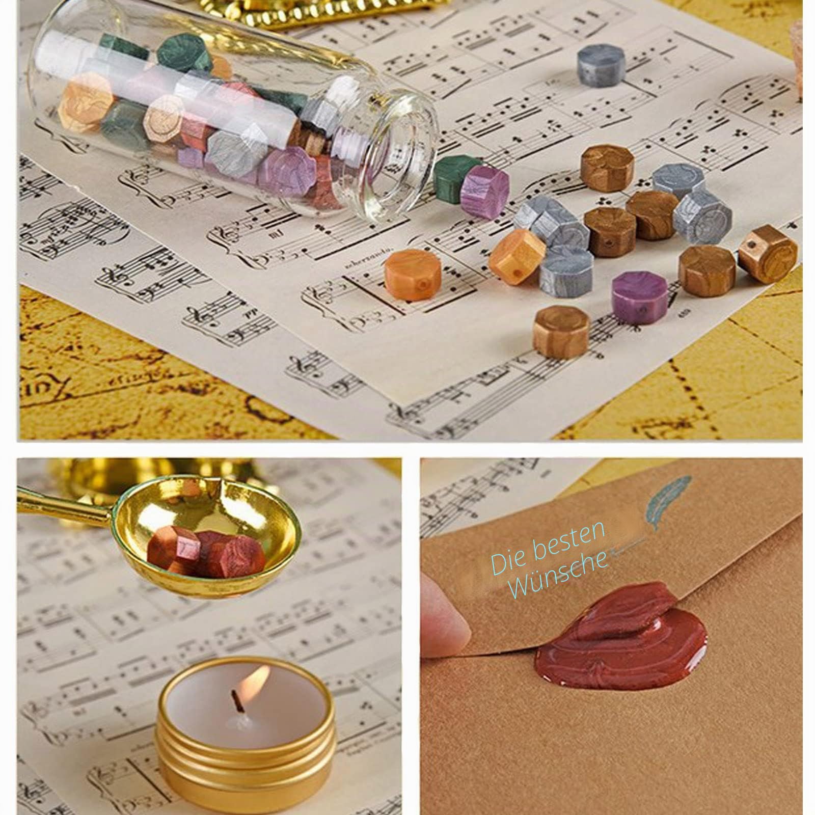 Joyeee Feder Kalligraphie Stift Set, Dip Pen Kalligraphie Set enthalten Siegelwachs Perlen, Ersatzspitzen zum Schreiben, Journaling, Zeichnen, Unterschrift, Hochzeit, Retro Dekoration Geschenk