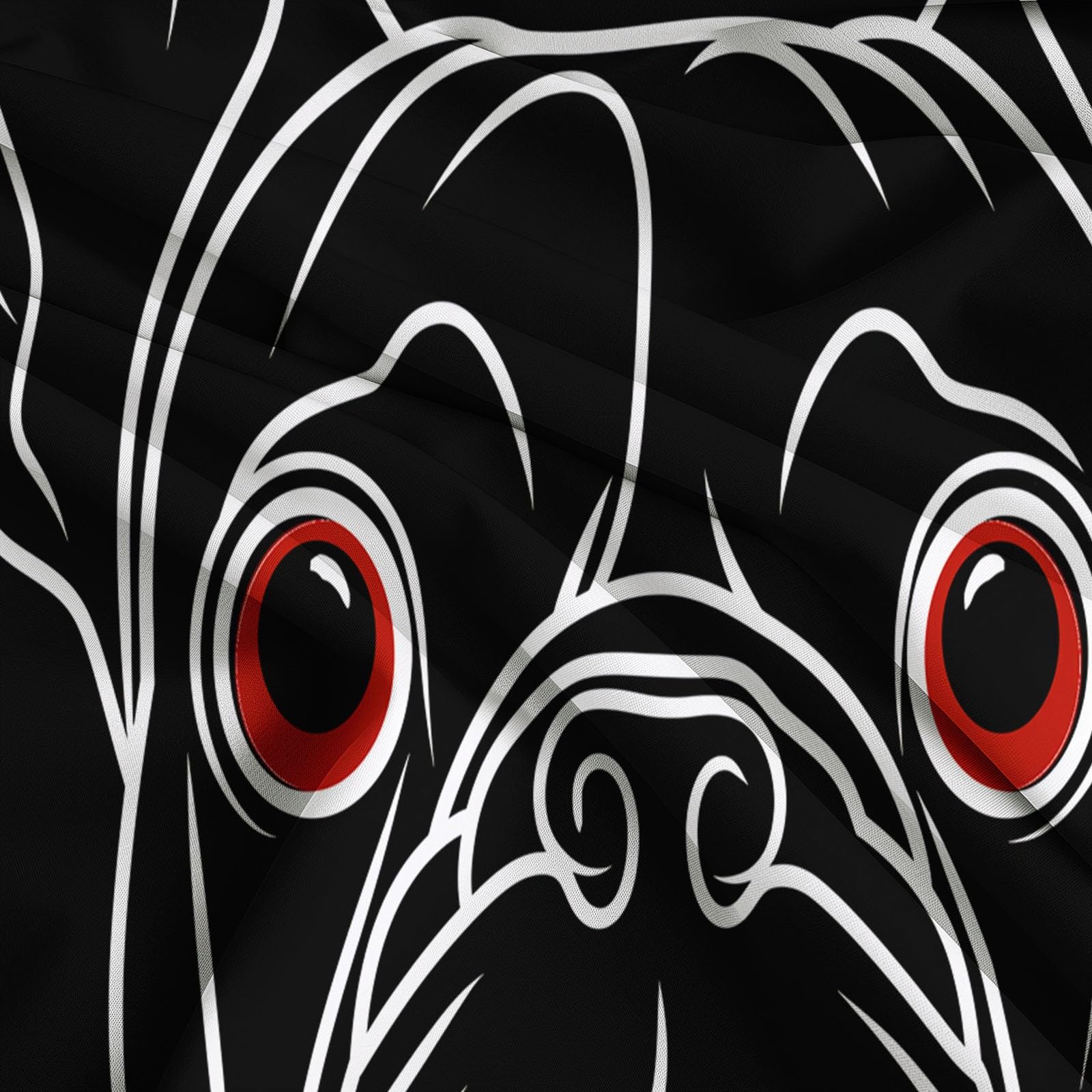 Poszwa na kołdrę 240 x 220 cm czarna dwustronna pościel dla dorosłych z zamkiem błyskawicznym, poszwa na kołdrę 2-osobowa buldog anime minimalistyczne linie, 2 poszewki na poduszki 65x65 cm