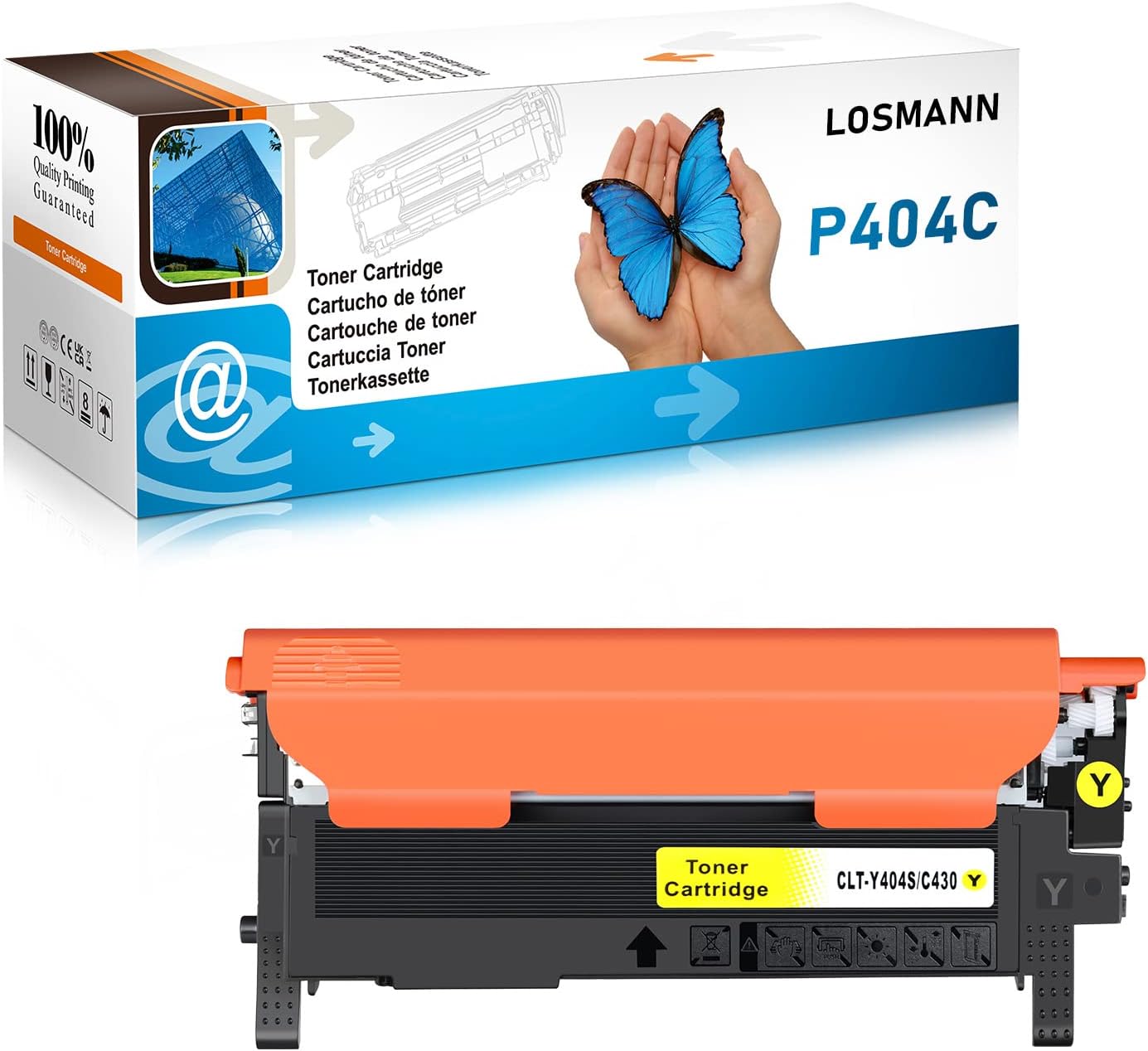 Toner Compatible with Samsung P404 CLT-P404C 404S CLT-K404S CLT-C404S CLT-M404S CLT-Y404S for Xpress SL-C430W C480FW C480W C480 C430 C480FN C433 (1x Yellow) )