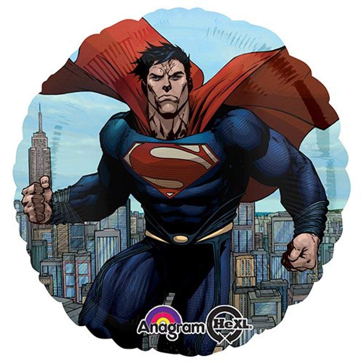 Anagram Superman-Man of Steel Foil Balloon, 18", Multicolored