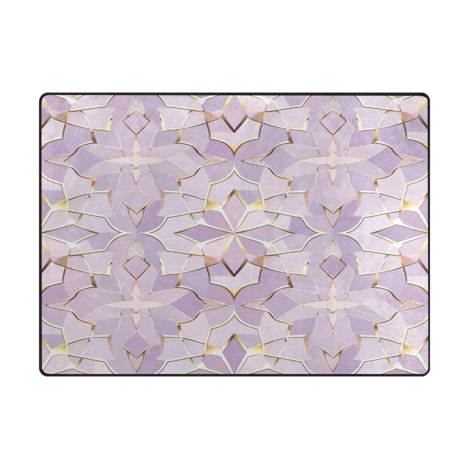 Tapis de sol contemporain salon doux grand tapis 203 x 147 cm géométrique arabe