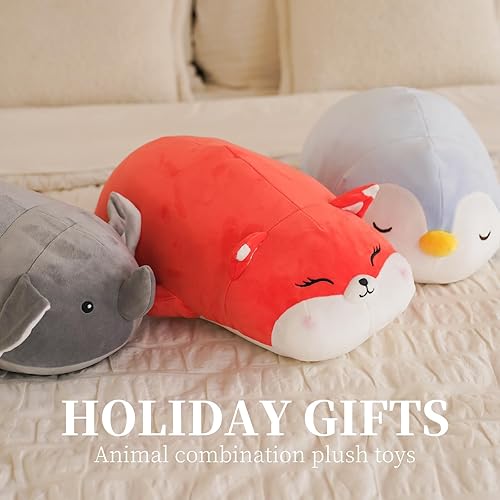 Miniatura 6 de Peluche de pingüino de 22 pulgadas, almohada grande y suave para el cuerpo, peluche Kawaii para niñas, regalo para niños, niñas, niños, Navidad,