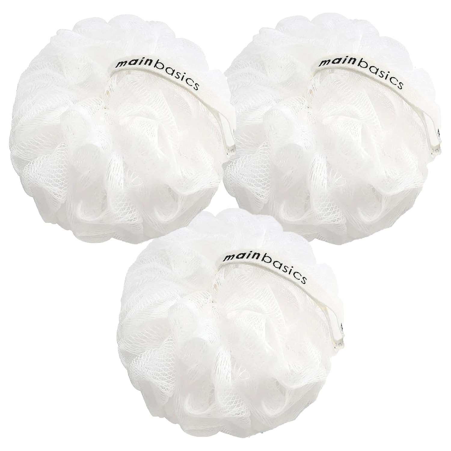 MainBasics Bath Shower Loofah Sponge Pouf Body Scrubber