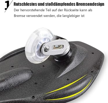 Waveboard Children Street Surfing Caster Torsion Skateboard Double Decks Casterboards for Wave/Surf Waveboard/Castor board with Light Up Wheels for kids/teens