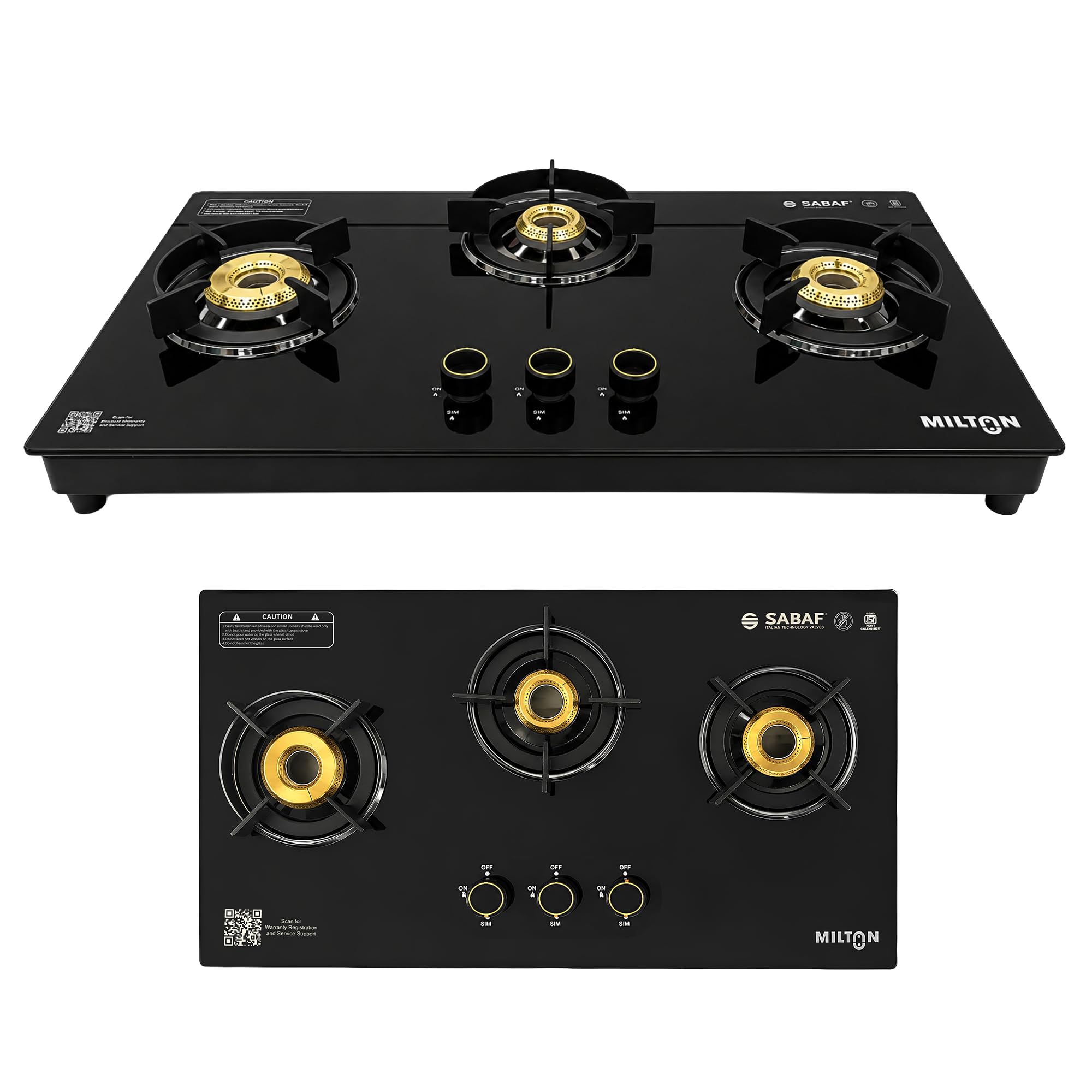 Milton Magnus 3 Burners Manual Ignition Gas Stove | ISI Certified | 6mm Toughened Glass Top | 360 Degree Nozzle |-picture-13