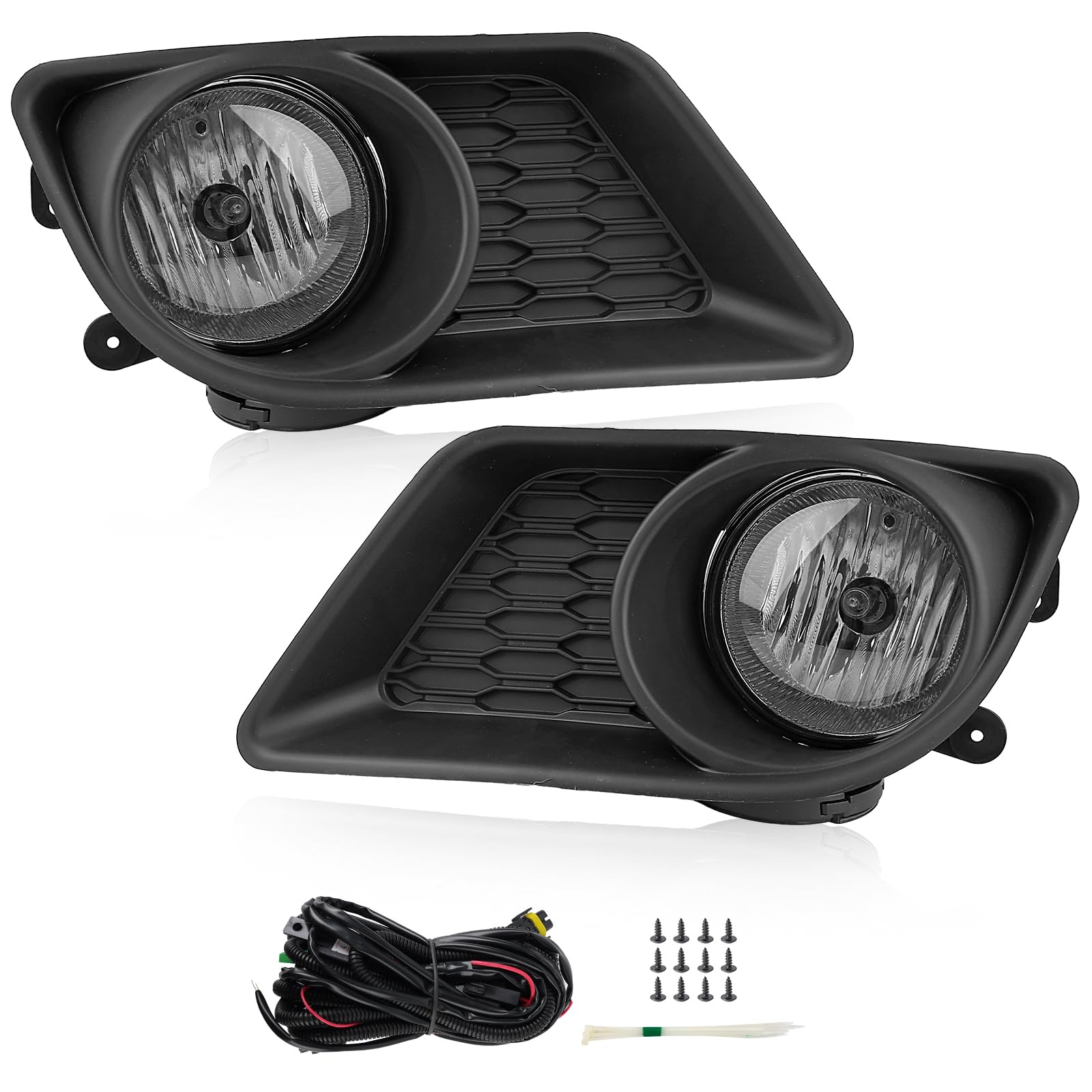 RP Remarkable Power, Fog Lights Fit For 2011 2012 2013 2014 Charger Smoke Black Bezel Fog Light with Wiring Harness Switch Assembly Driving Bmuper Fog