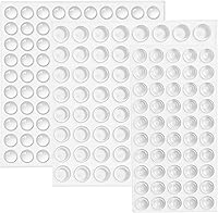 EIGHTNOO Cabinet Door Bumpers 4mm/5.5mm Thick - 214pcs 3 Shapes Self-Adhesive Clear Silicone Pads for Drawers, Furniture, Quiet Closures