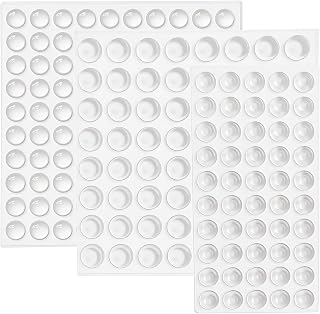 Cabinet Door Bumpers 4mm/5.5mm Thick - 3 Shapes 214 Pcs Variety Pack with Self-Adhesive Pads, Clear Rubber Bumper Feet Pads for Cabinet Stoppers, Drawers, Furniture