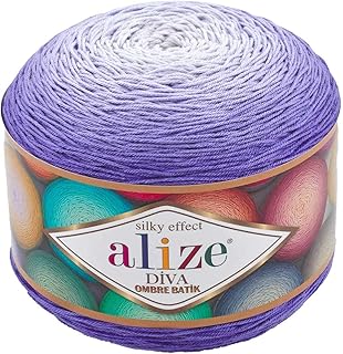 Diva Ombre Batik Yarn, 2 Skn 500 Gr 1750 Meters 1.914 Yards, Microfiber Yarn, Bikini Yarn, Summer Yarn, Hand Knitting Yarn, Swimsuit Yarn, Top Yarn, Lingerie Yarn, Beach Yarn, Crochet (7378)