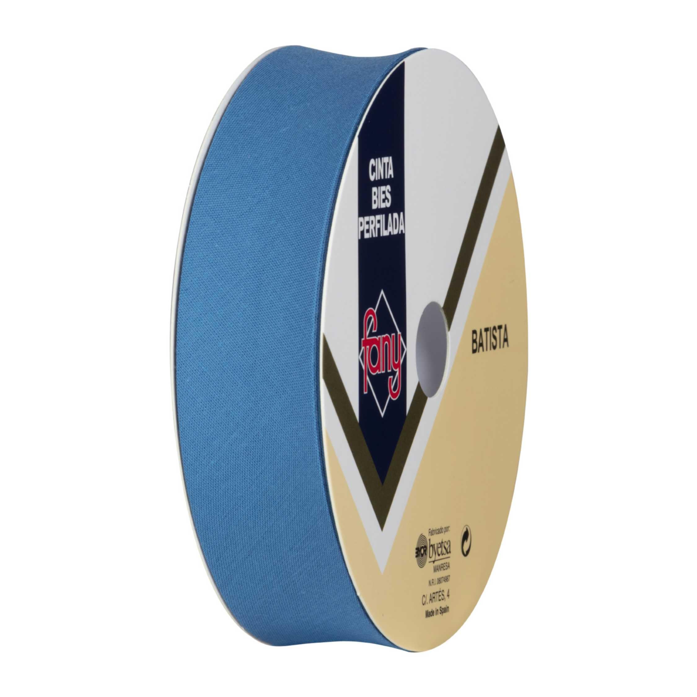 Discover Lifestyle & Fashion Fabrics Bias Binding Tape Polycotton Poly Cotton Sewing Piping Bunting Decorative Trim Edging Hemming Huge Colour Range | 18mm Wide (25 Metre Roll, Cloudy Blue) — image 1