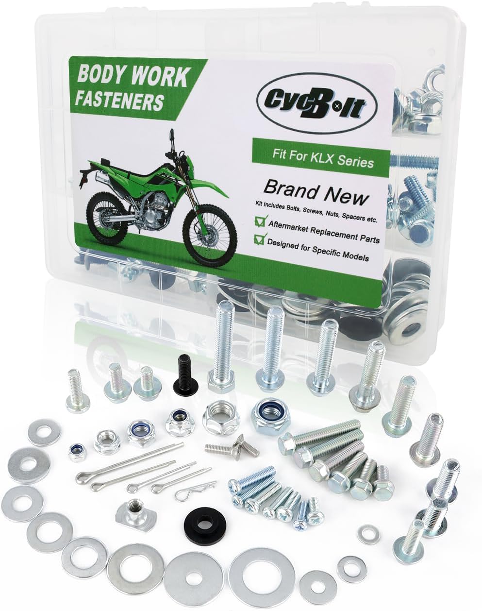 120 PCS Body Work Bolt Kit Fit for KLX650 KLX250 KLX110 KLX300 | Fit for KMX125 KLX250S KLX140L KLX450R KLX230 KLX125 KLX400R KMX 200 KLX150 KLX140RL KLX300R Body Screw Bolts Fasteners Set