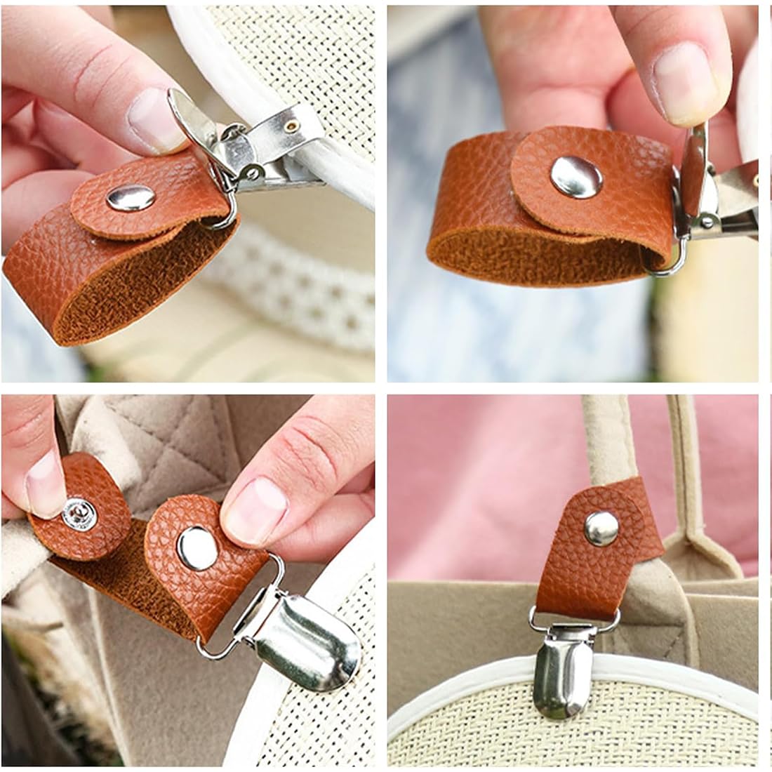 JEYORZY 3pcs Clip para Sombreros De Viaje Clip para Sombreros,Clip Multifuncional para Sombrero de Pato,Accesorios para Viajes Al Aire Libre Hombres Y Mujeres(negro+blanco+marrón