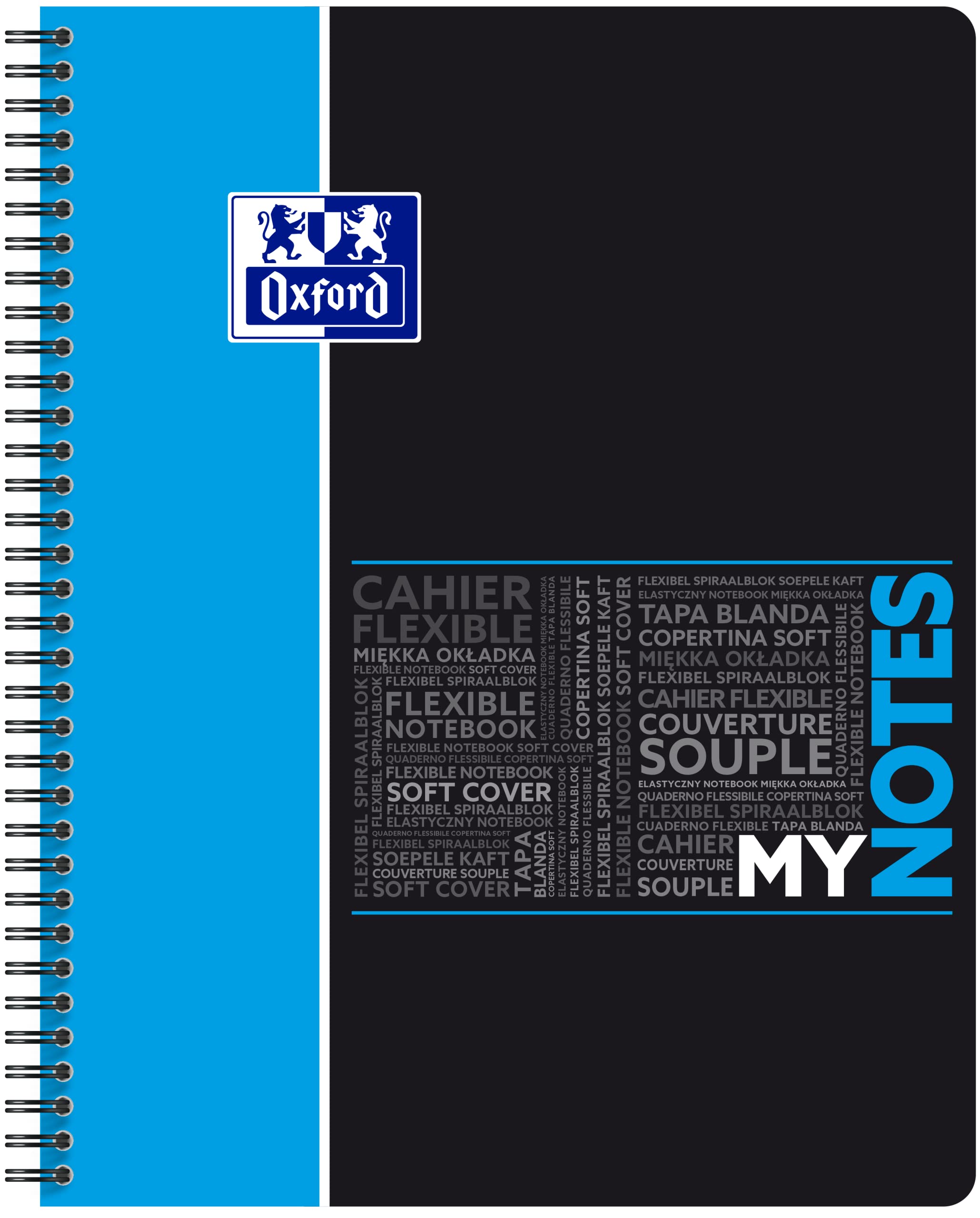 OXFORD MyNotes Cahier Spirale A4+ Grands Carreaux Seyès 160 Pages Reliure Intégrale
