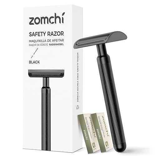 ZOMCHI Maquinilla de afeitar de seguridad para hombres con 10 cuchillas de afeitar de seguridad, nueva versión 2.0 Maquinilla de afeitar de metal