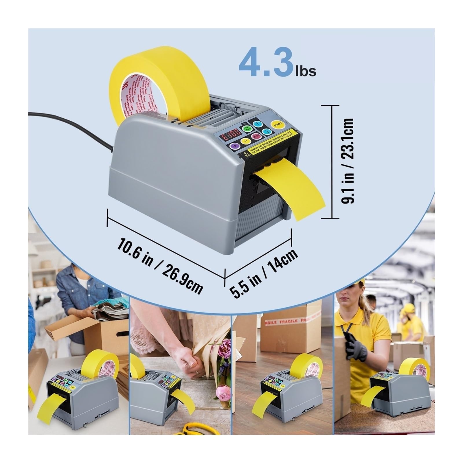 Klebebandabroller, Vollautomatischer Hochtemperatur-Klebebandschneider, doppelseitiges Klebeband, automatischer Schneider for Abdeckpapier, transparentes für Versand und Schulen