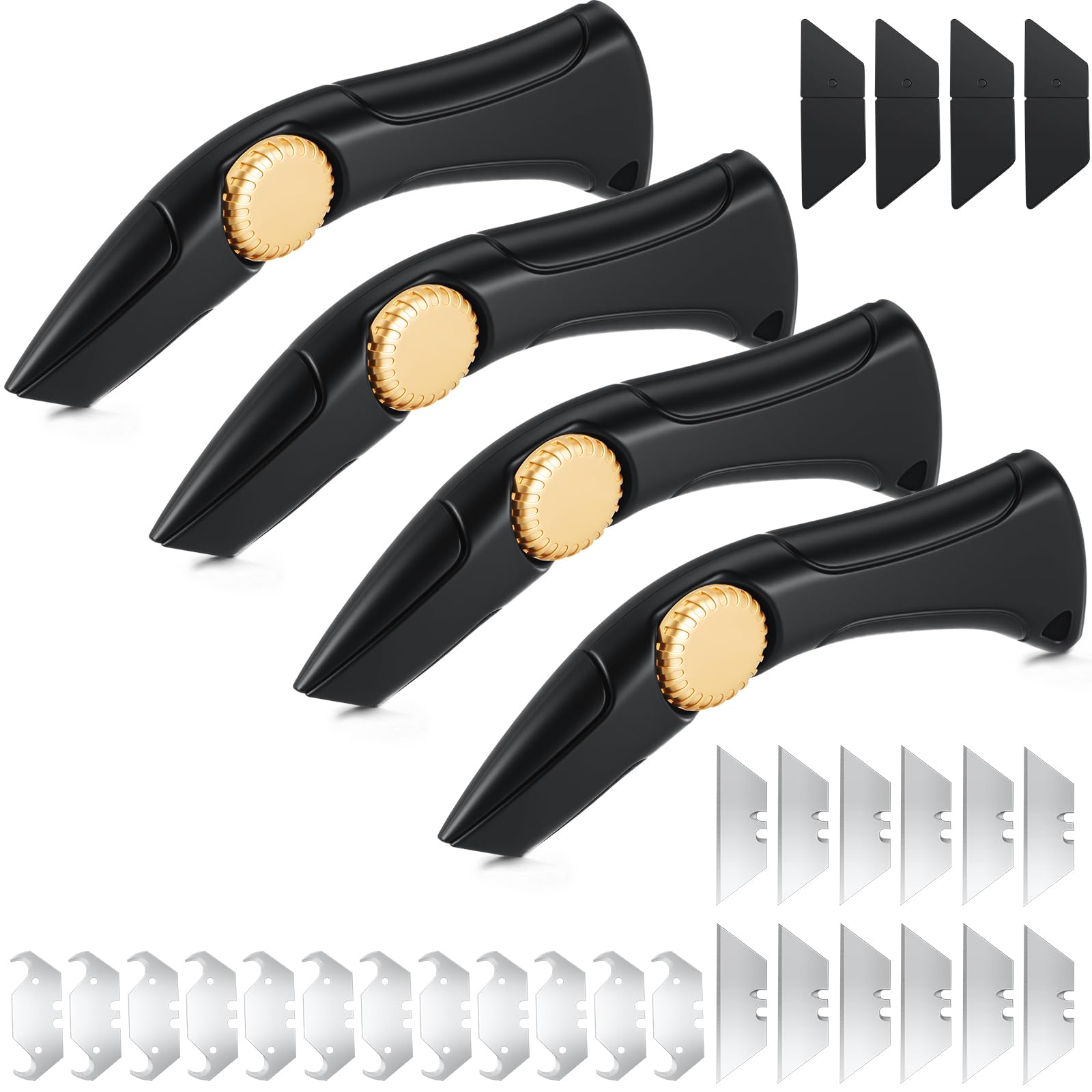 WILLBOND 4 Pcs Navajas Para Roofing Knife, Black