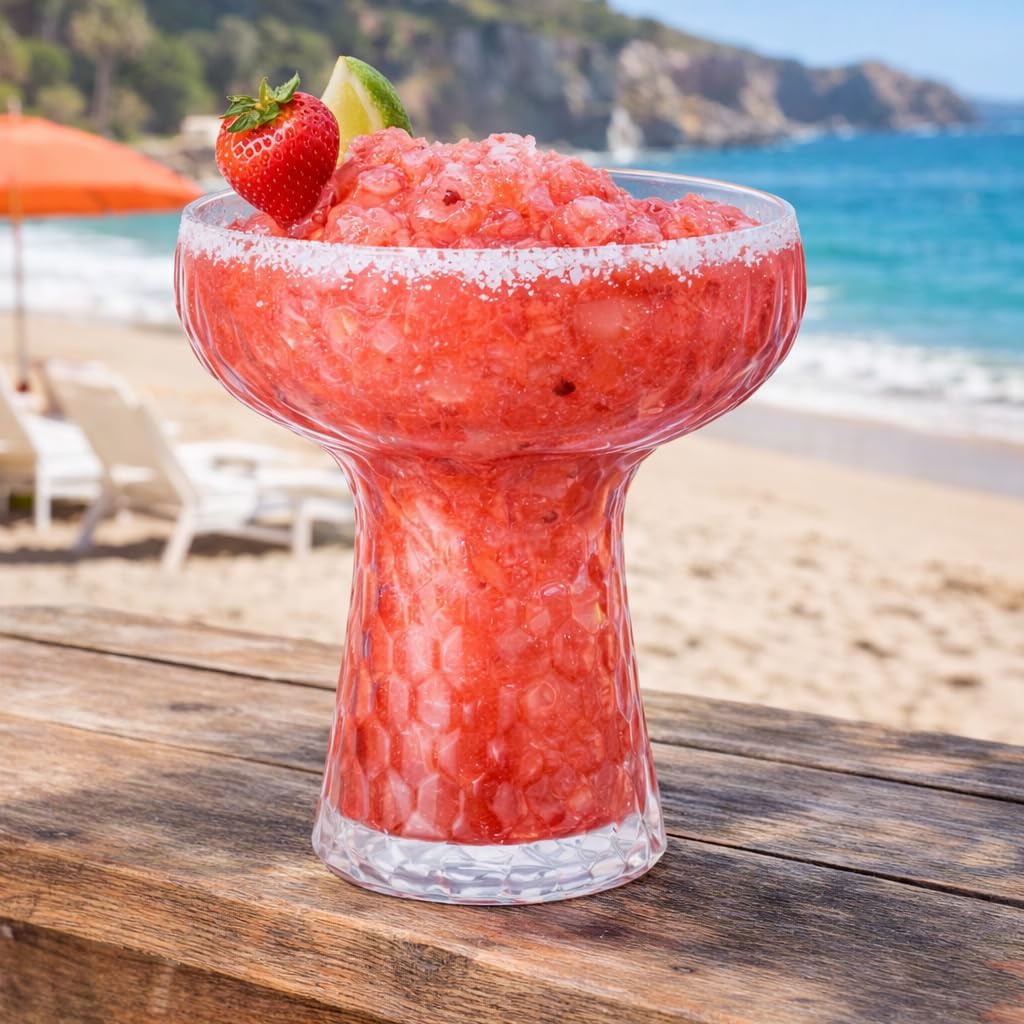 Oojami Lunara Plastic Margarita Glasses 11 oz Set of 40 - Clear Hammered Disposable Cocktail Cups, BPA-Free, Shatterproof with Straws & Name Labels for Cinco de Mayo, Weddings, Fiesta Party Supplies
